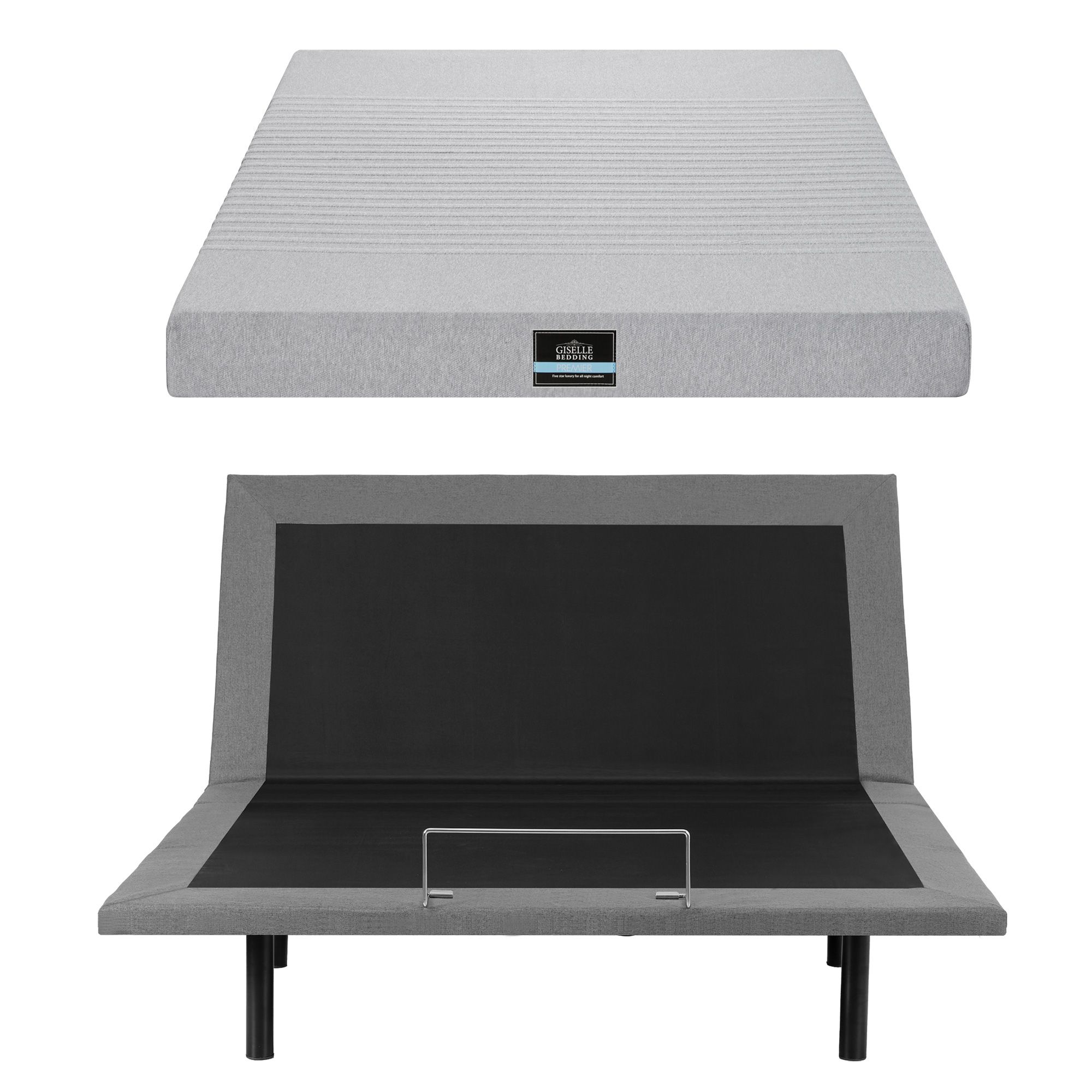 Artiss Queen Bed Frame and Giselle Bedding Queen Memory Foam Mattress Set, Electric Bed Base with Zero Gravity & 7 Zone Cooling Comfort for Back Pain Relief, Black & Grey, 15cm Thickness - Image 4