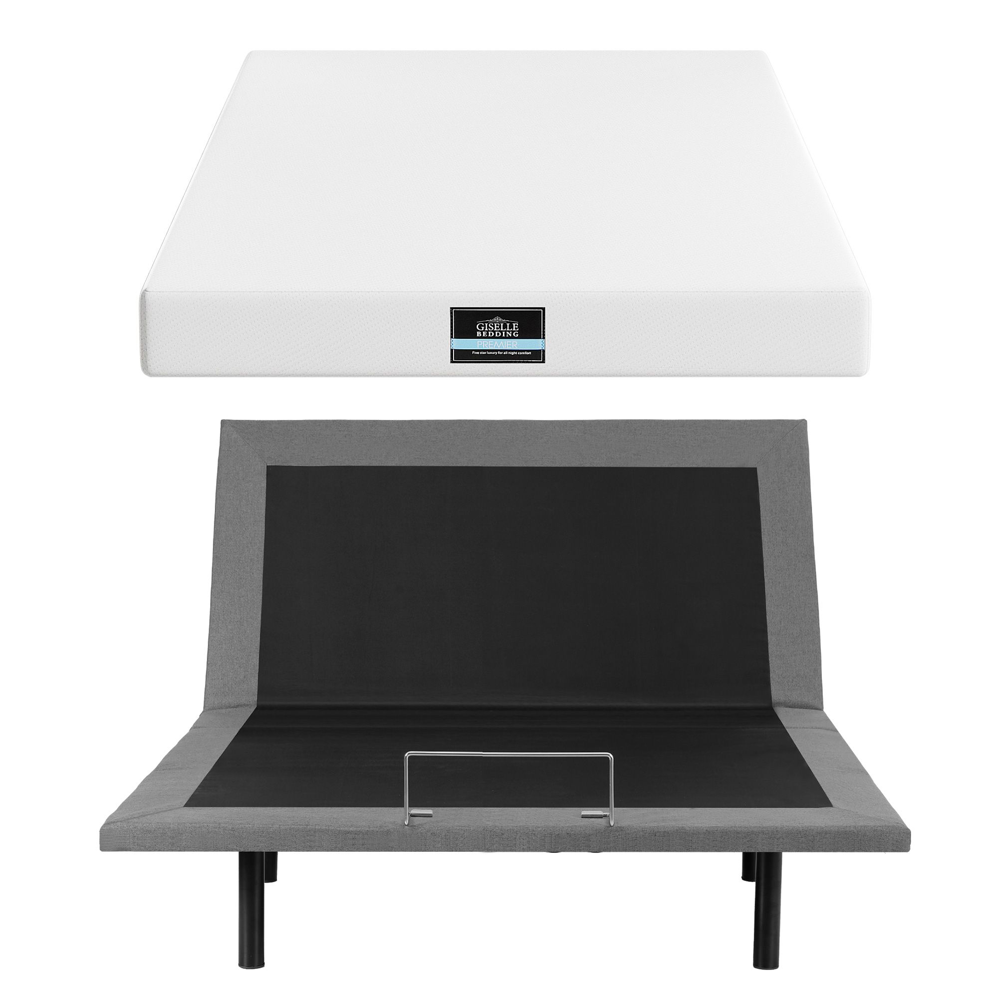 Artiss Double size bed frame & Giselle Bedding Double Mattress Combo, adjustable bed Base for Snoring Relief, Independent Head Foot Incline, Wireless Remote, Black,20cm Thickness - Image 4