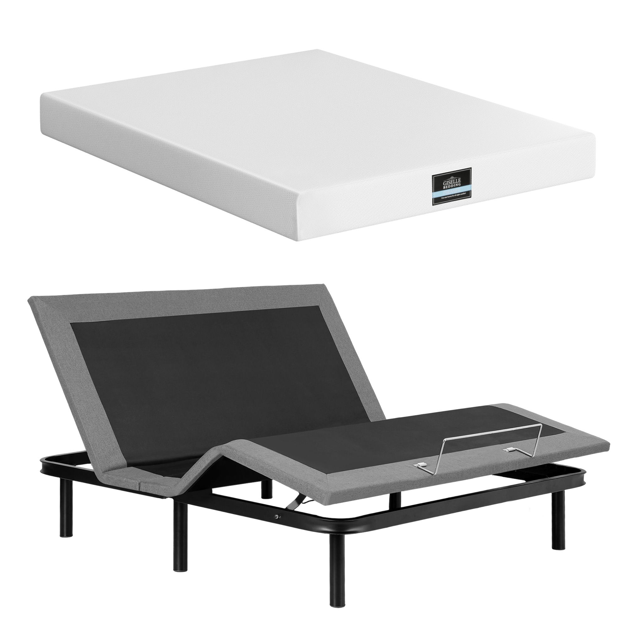 Artiss King size bed frame & Giselle Bedding King Mattress Combo, adjustable bed Base for Snoring Relief, Independent Head Foot Incline, Wireless Remote, Black,20cm Thickness - Image 2