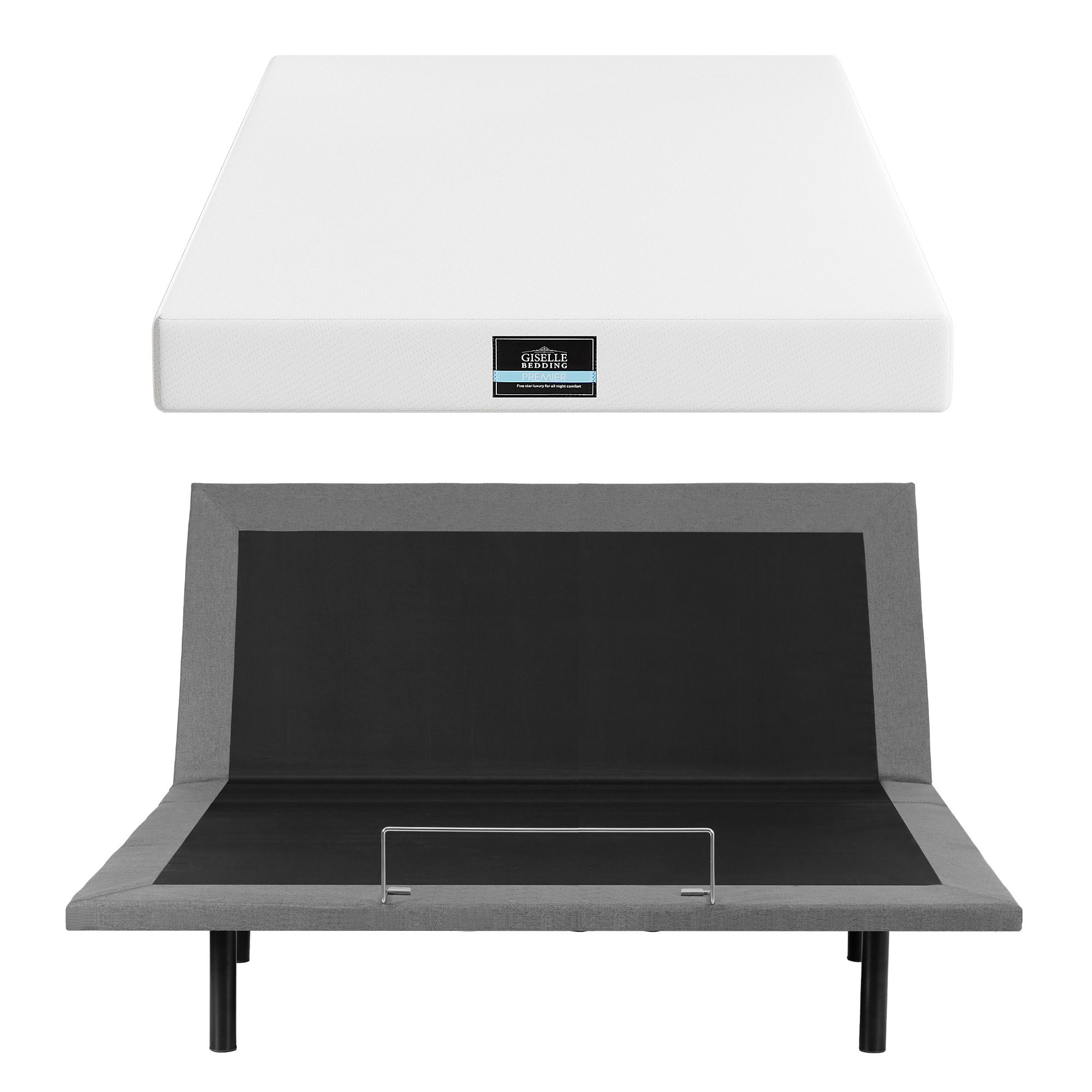 Artiss King size bed frame & Giselle Bedding King Mattress Combo, adjustable bed Base for Snoring Relief, Independent Head Foot Incline, Wireless Remote, Black,20cm Thickness - Image 4