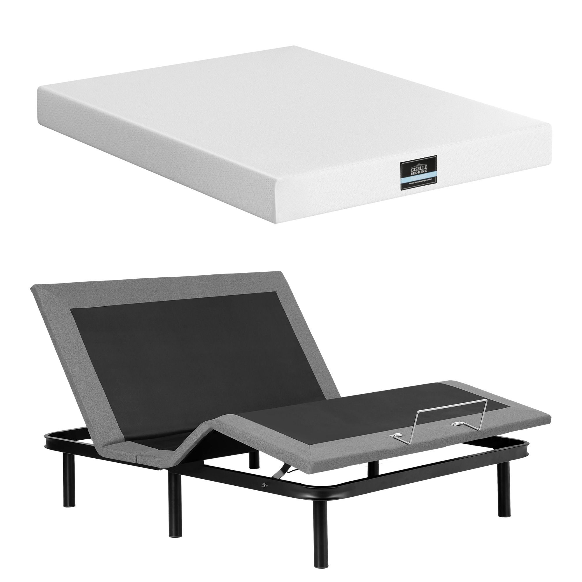 Artiss Queen size bed frame & Giselle Bedding Mattress Queen Combo, adjustable bed Base for Snoring Relief, Independent Head Foot Incline, Wireless Remote, Black,20cm Thickness - Image 2