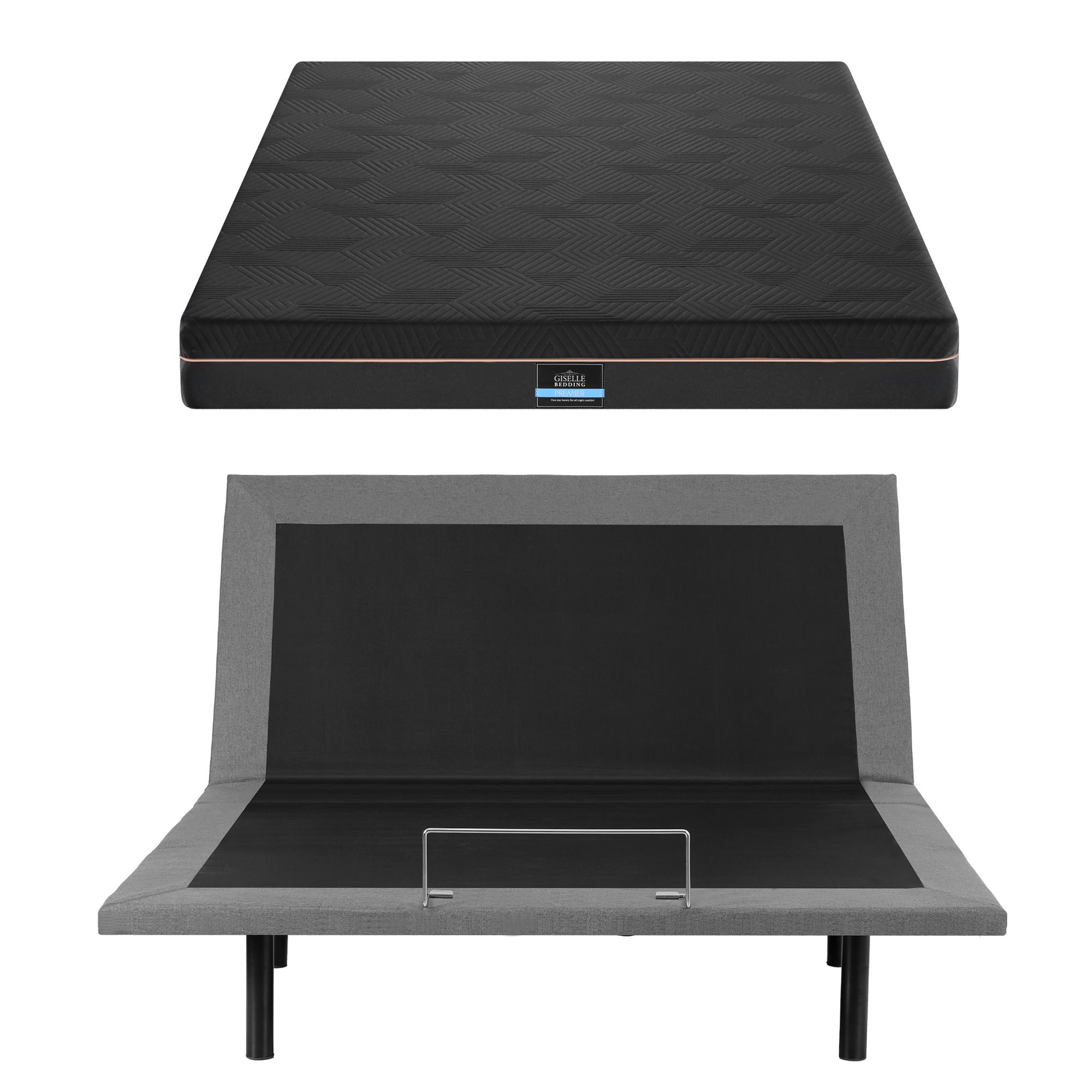 Artiss Queen size bed frame with Giselle Bedding Queen Mattress, adjustable bed Base Combo for Snoring Relief, Independent Head Foot Incline, Wireless Remote, Black,18cm Thickness - Image 4