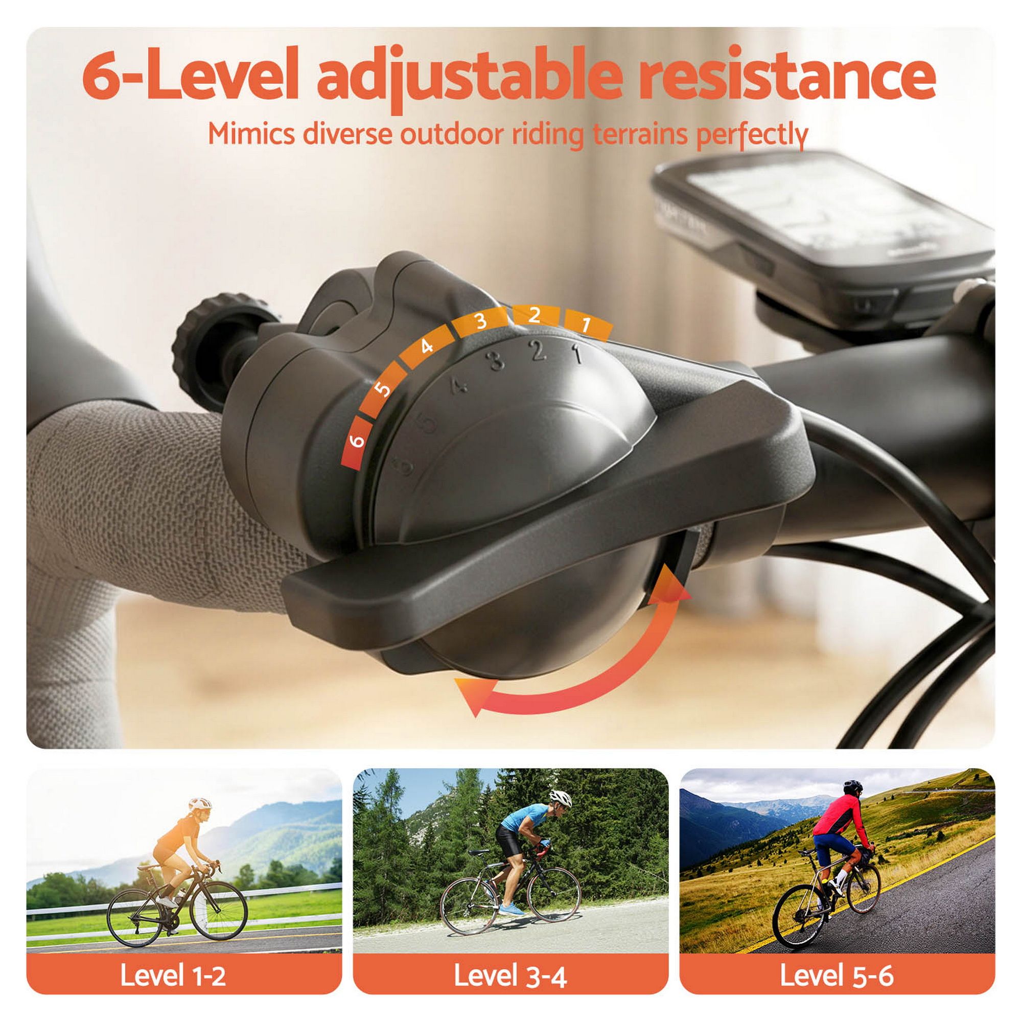 Everfit Bike Trainer Stand Indoor Riding Bicycle 6 Level Cycling Home Gym Black - Image 4