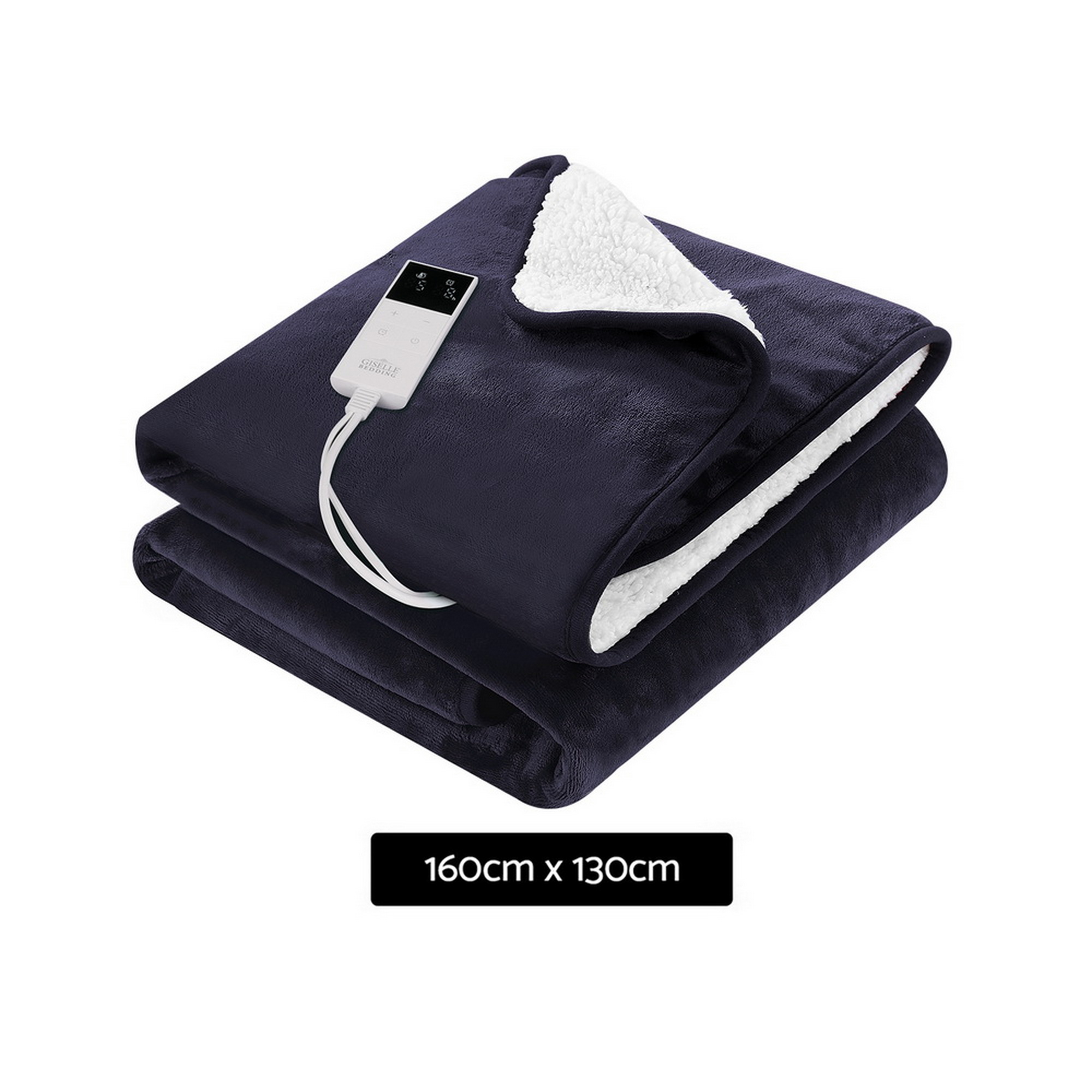 Giselle Electric Throw Rug Heated Blanket Fleece Charcoal - Image 3