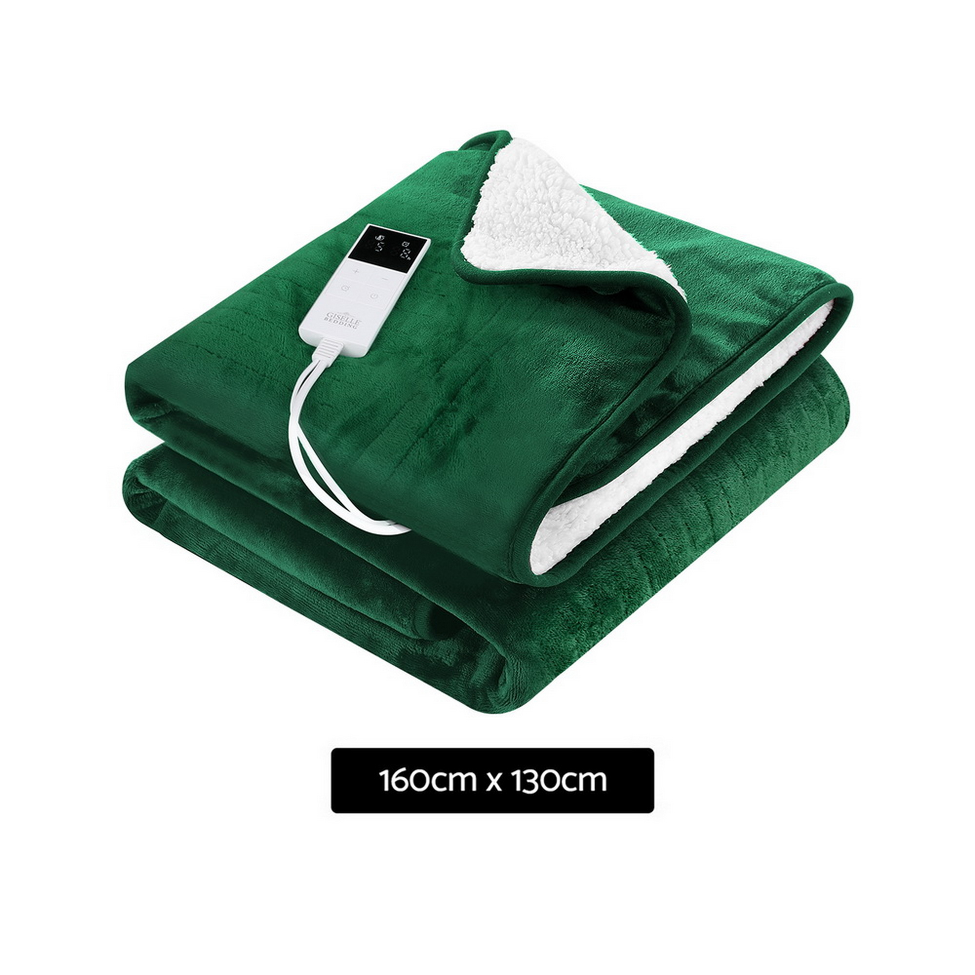 Giselle Electric Throw Rug Heated Blanket Double Sided Green - Image 3