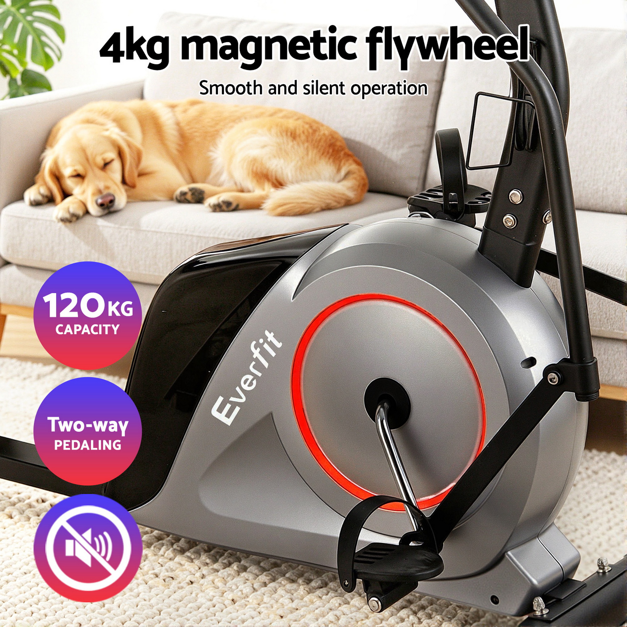 Everfit Exercise Bike Recumbent Cycling Magnetic Bluetooth App Connect Home Gym - Image 7