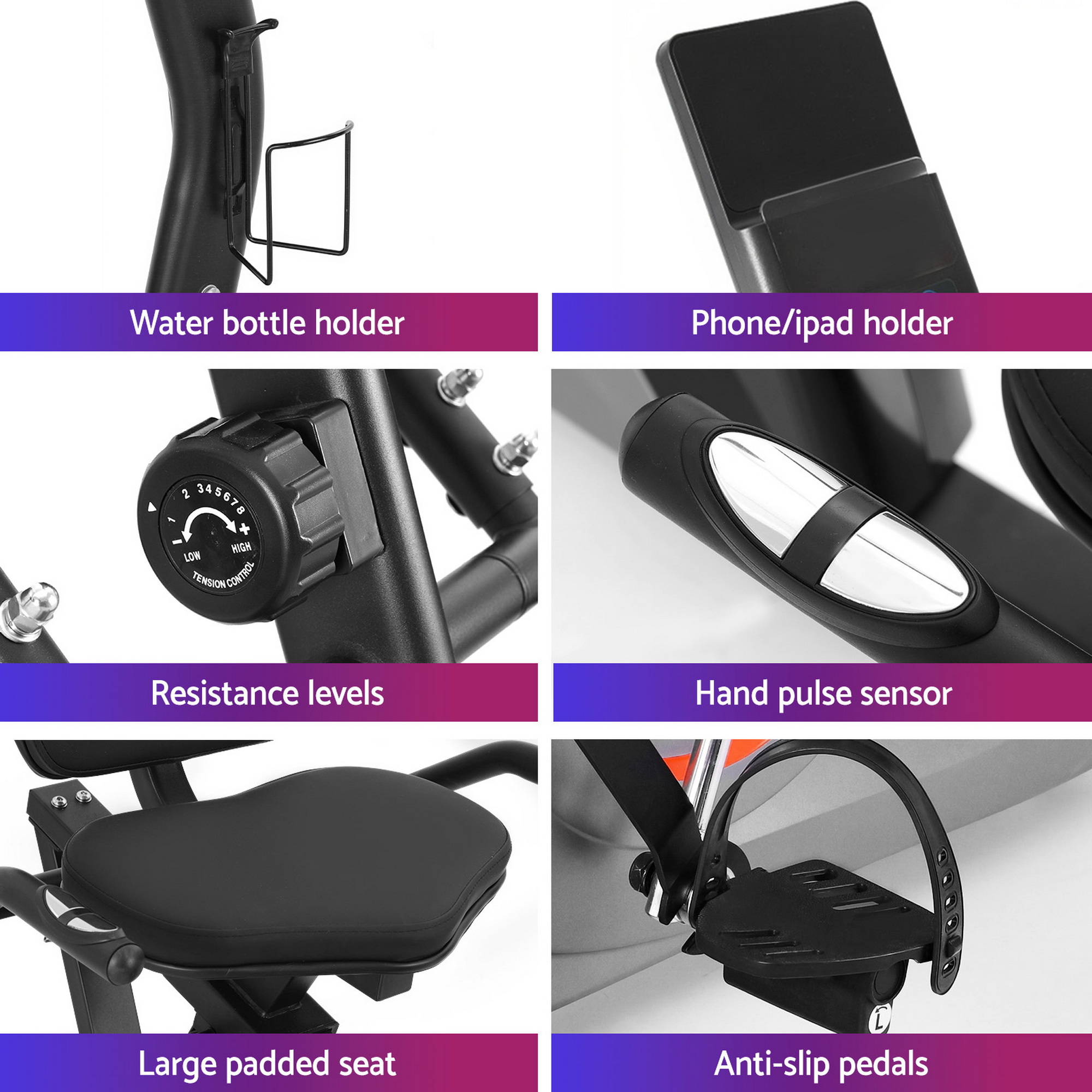 Everfit Exercise Bike Recumbent Cycling Magnetic Bluetooth App Connect Home Gym - Image 8