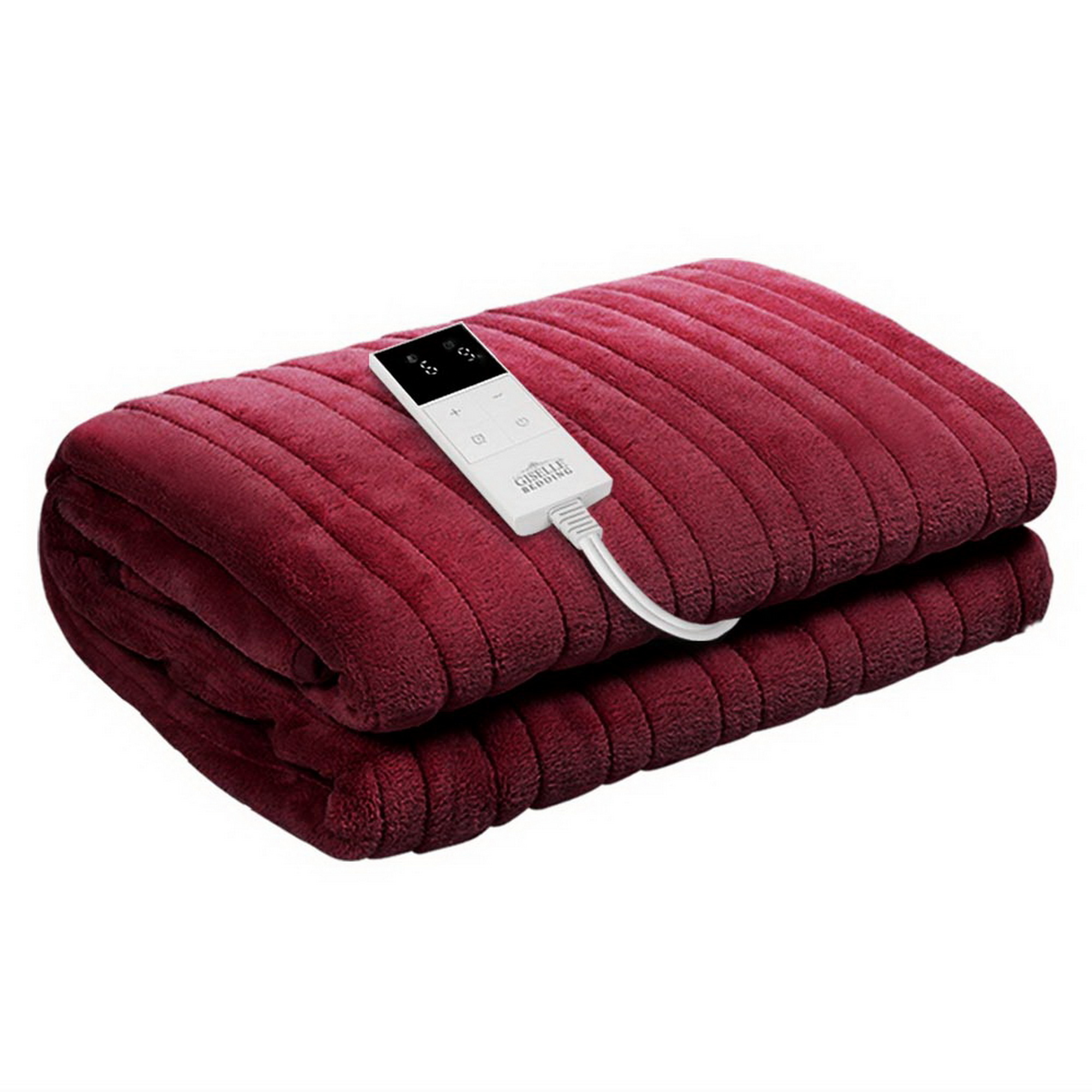 Giselle Electric Throw Rug Heated Blanket Fleece Red - Image 2