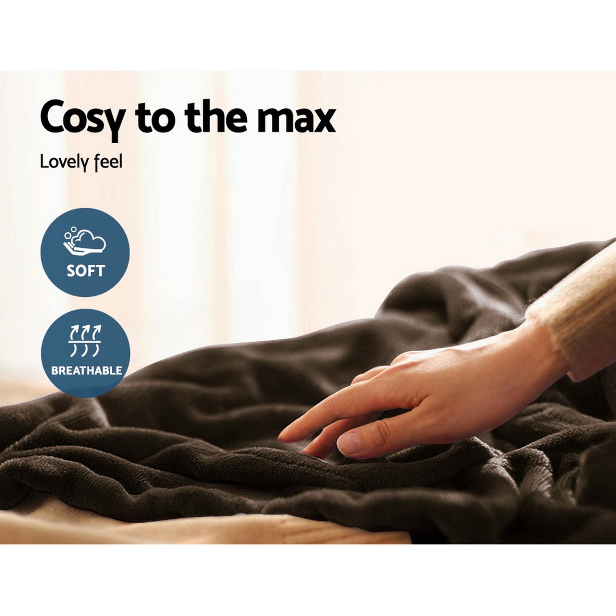 Giselle Bedding Electric Throw Blanket - Chocolate - Image 7
