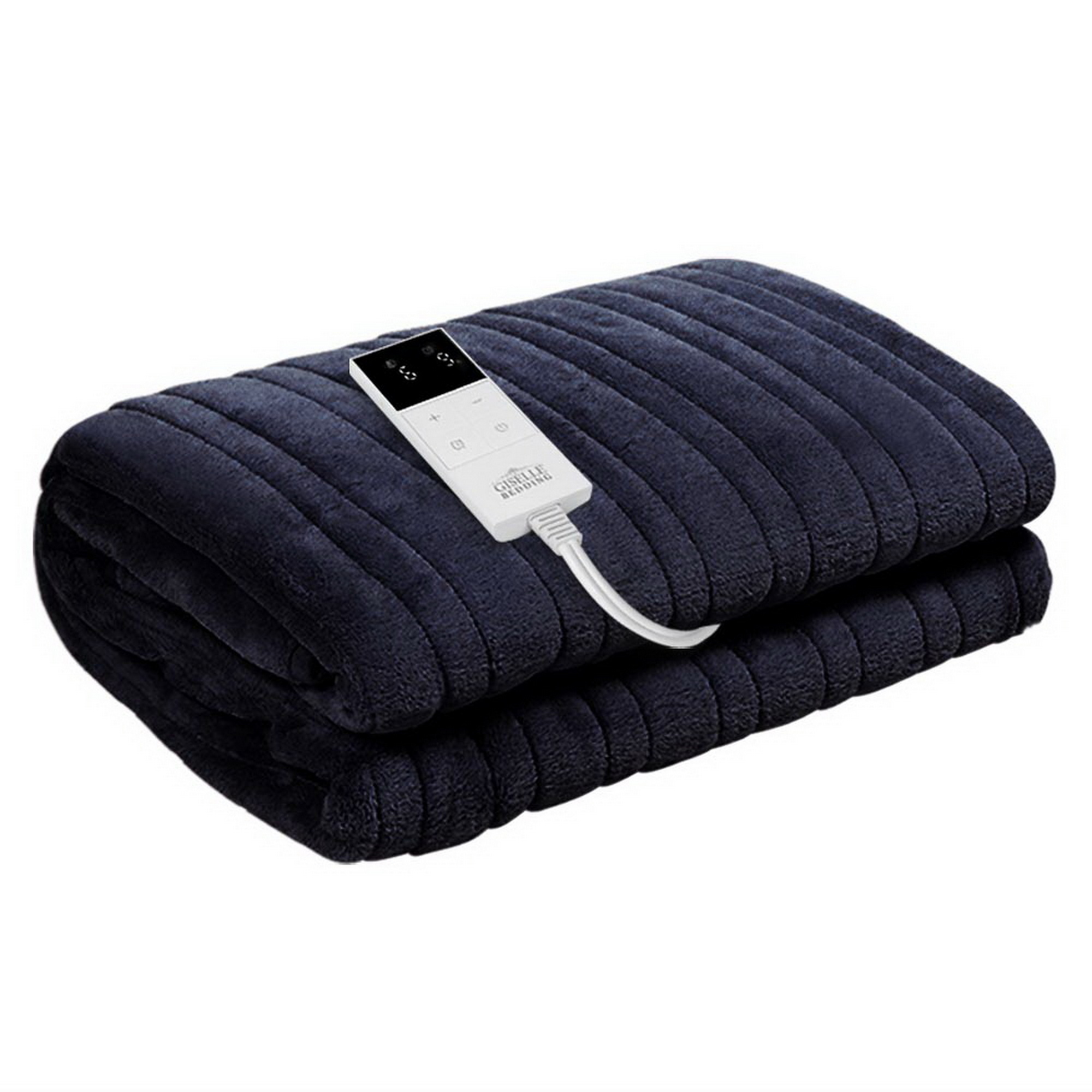 Giselle Bedding Heated Electric Throw Rug Fleece Sunggle Blanket Washable Charcoal - Image 2