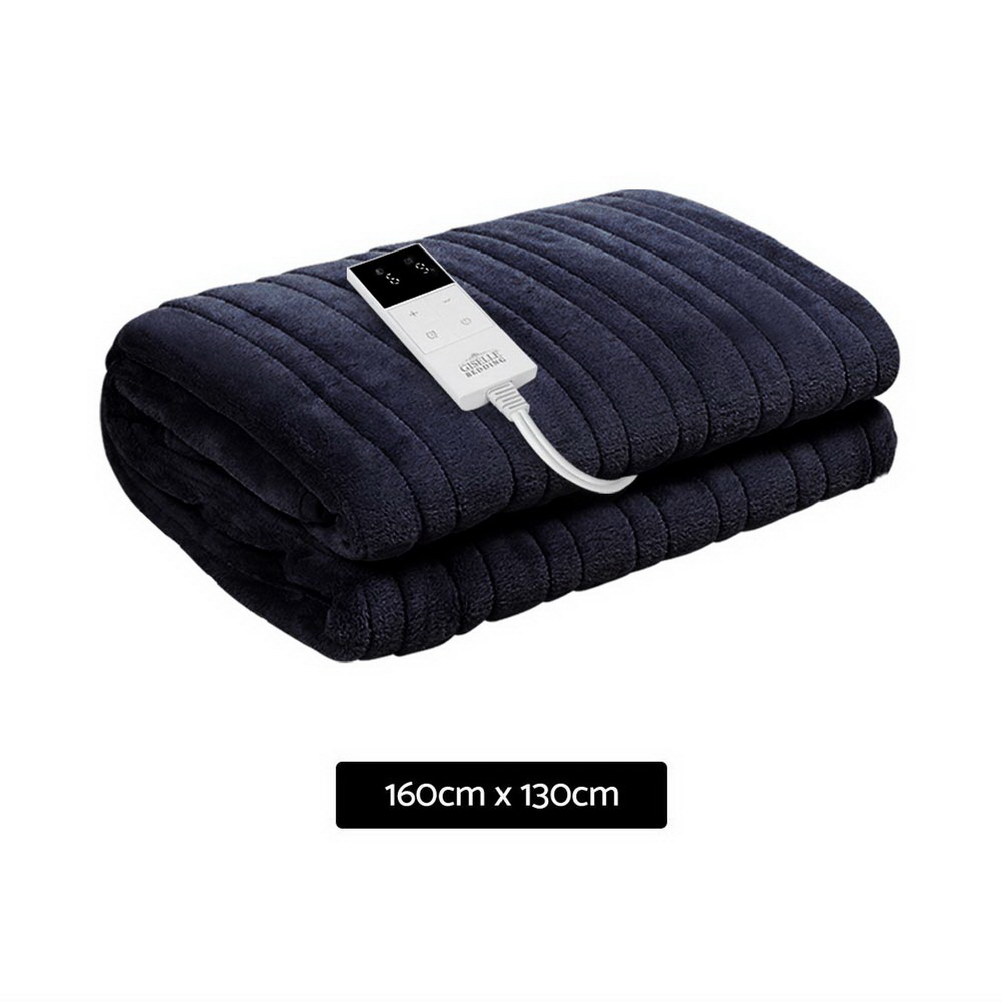 Giselle Bedding Heated Electric Throw Rug Fleece Sunggle Blanket Washable Charcoal - Image 3
