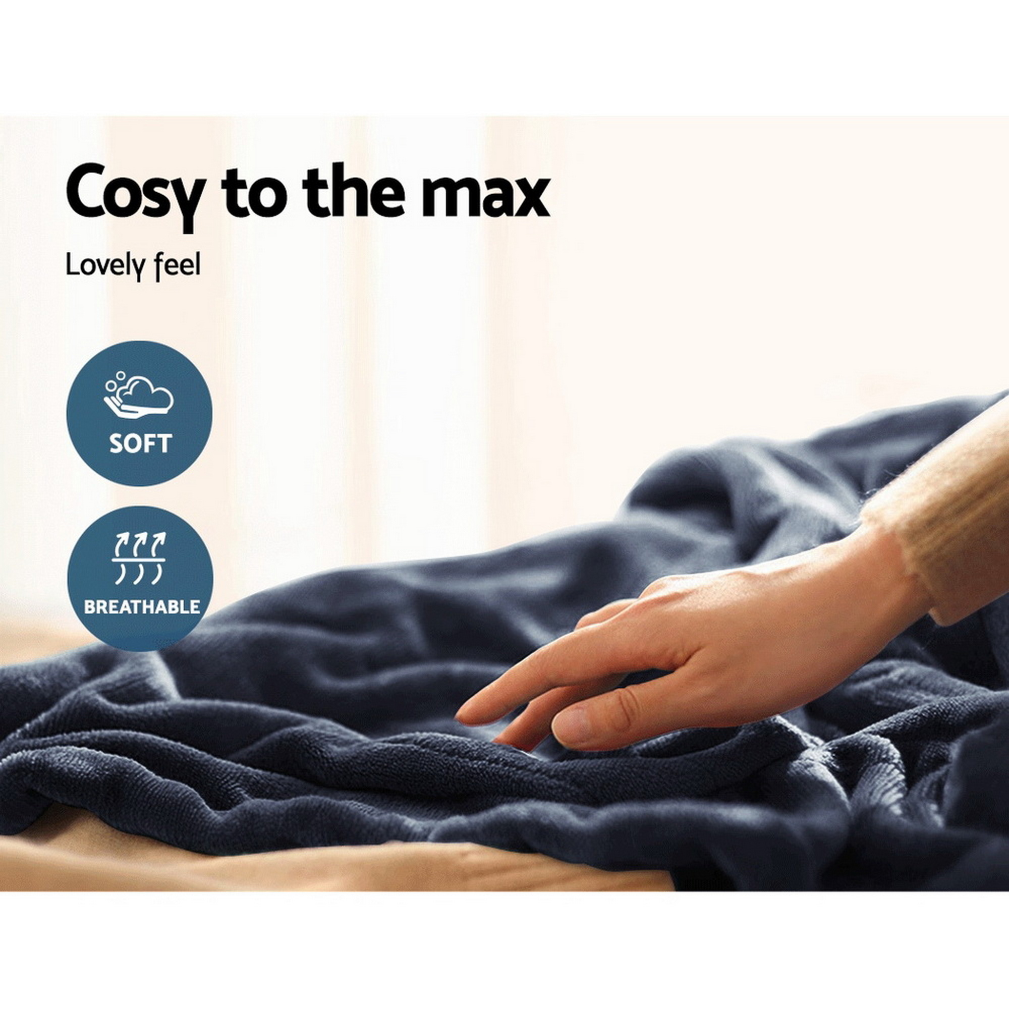 Giselle Bedding Heated Electric Throw Rug Fleece Sunggle Blanket Washable Charcoal - Image 7