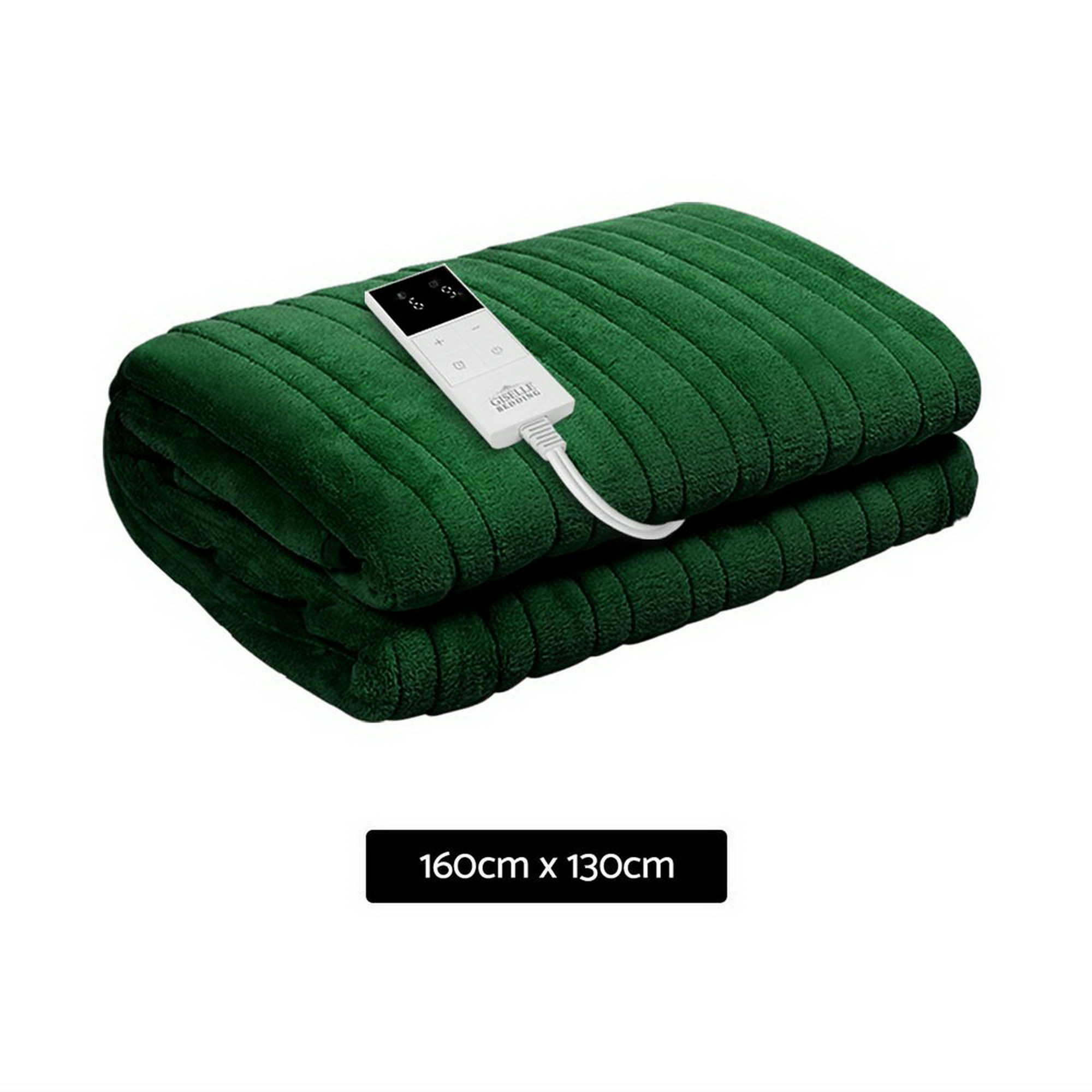 Giselle Electric Throw Rug Heated Blanket Washable Snuggle Flannel Winter Green - Image 3
