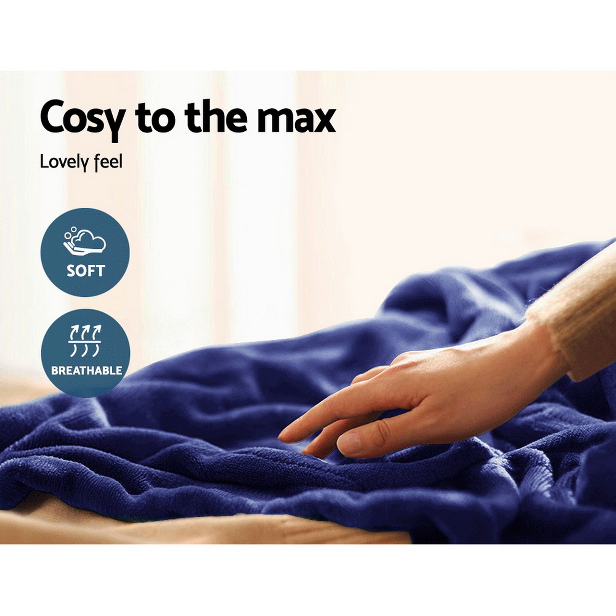 Giselle Bedding Electric Throw Blanket - Navy - Image 7