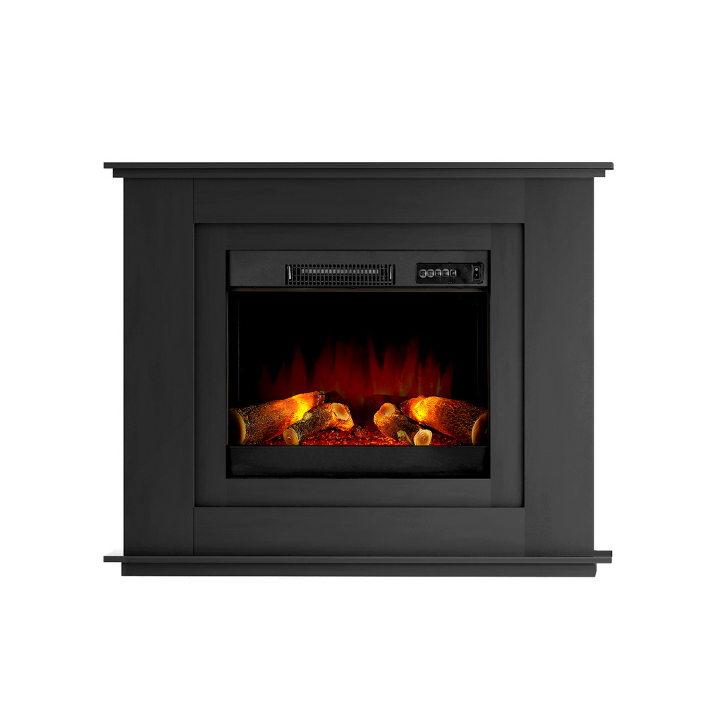 Devanti Electric Fireplace Fire Heater 2000W Black - Image 1
