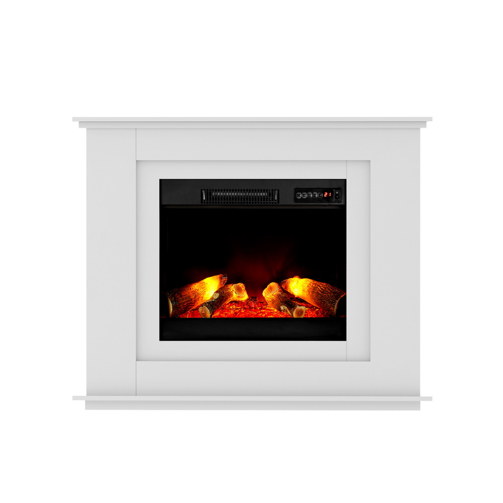 Devanti Electric Fireplace Fire Heater 2000W White - Image 1