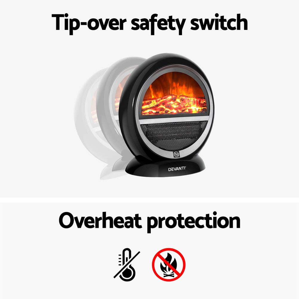 Devanti Electric Fireplace Fire Heaters 1500W - Image 6