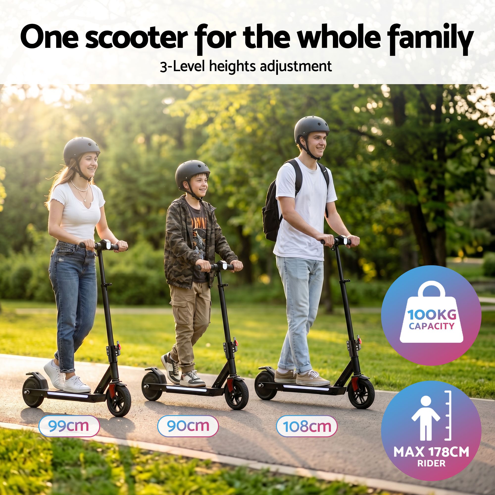 Electric Scooter 180W 18KM/H Foldable Height Adjustable Portable Riding Commuter Teens Adults - Image 6