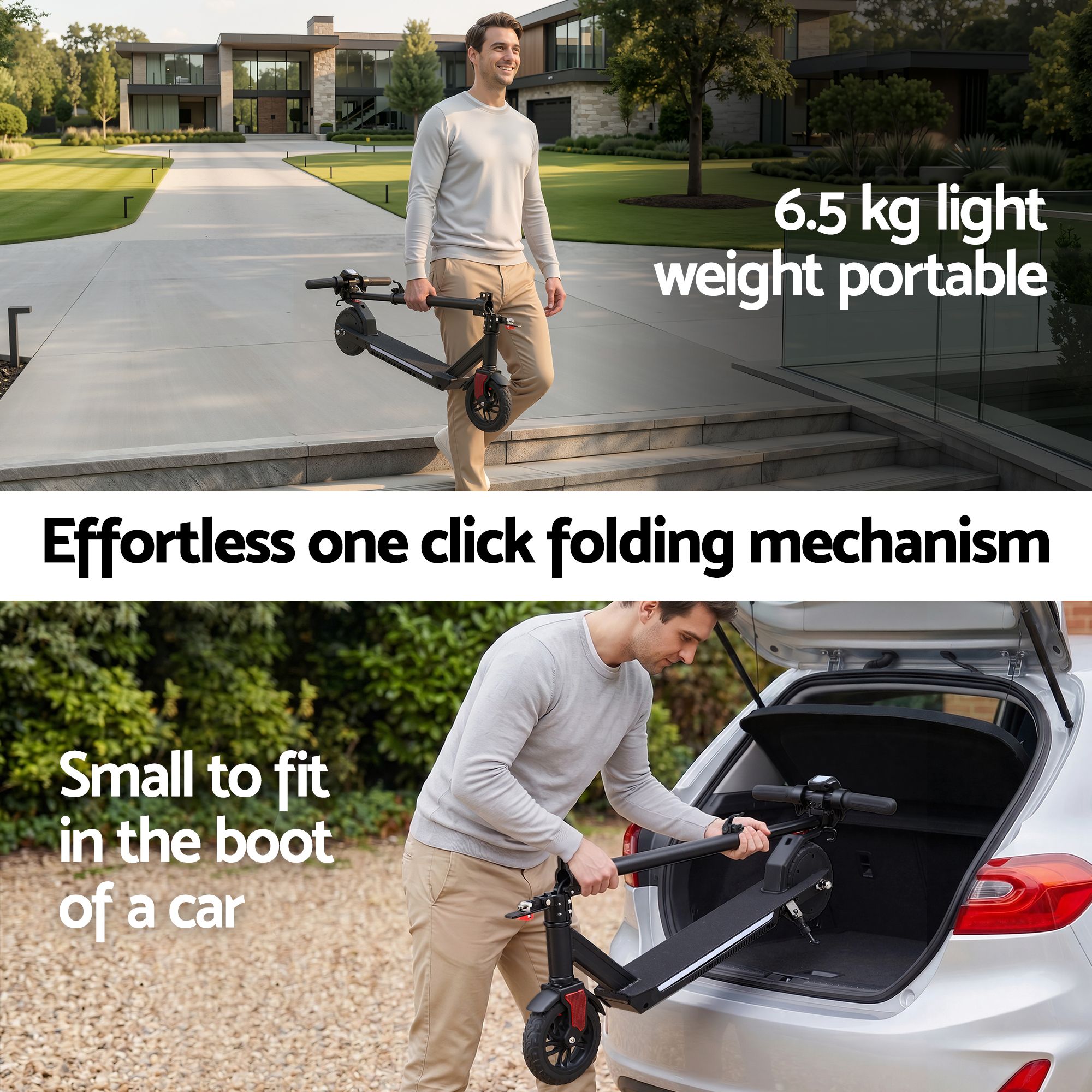 Electric Scooter 180W 18KM/H Foldable Height Adjustable Portable Riding Commuter Teens Adults - Image 7