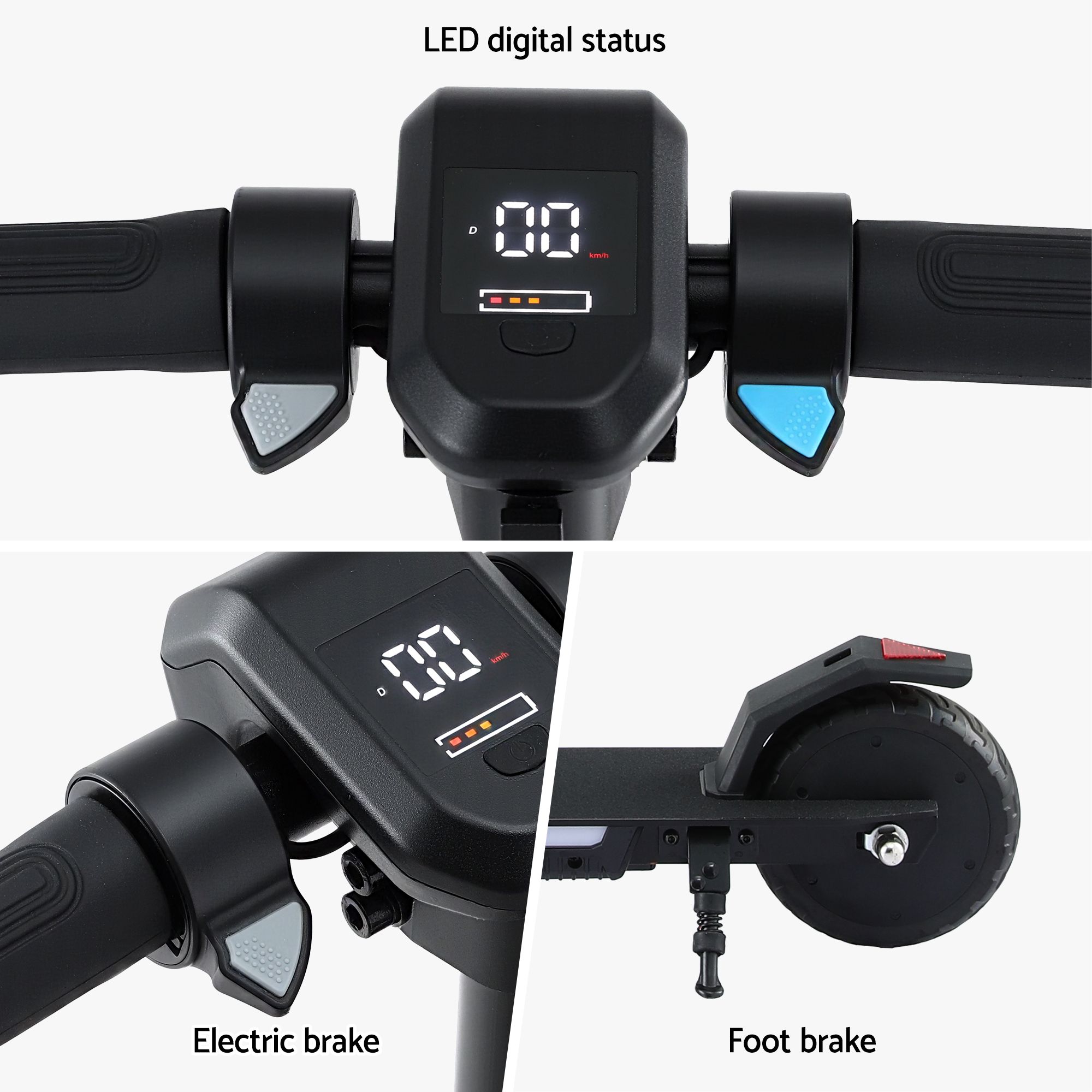 Electric Scooter 180W 18KM/H Foldable Height Adjustable Portable Riding Commuter Teens Adults - Image 8
