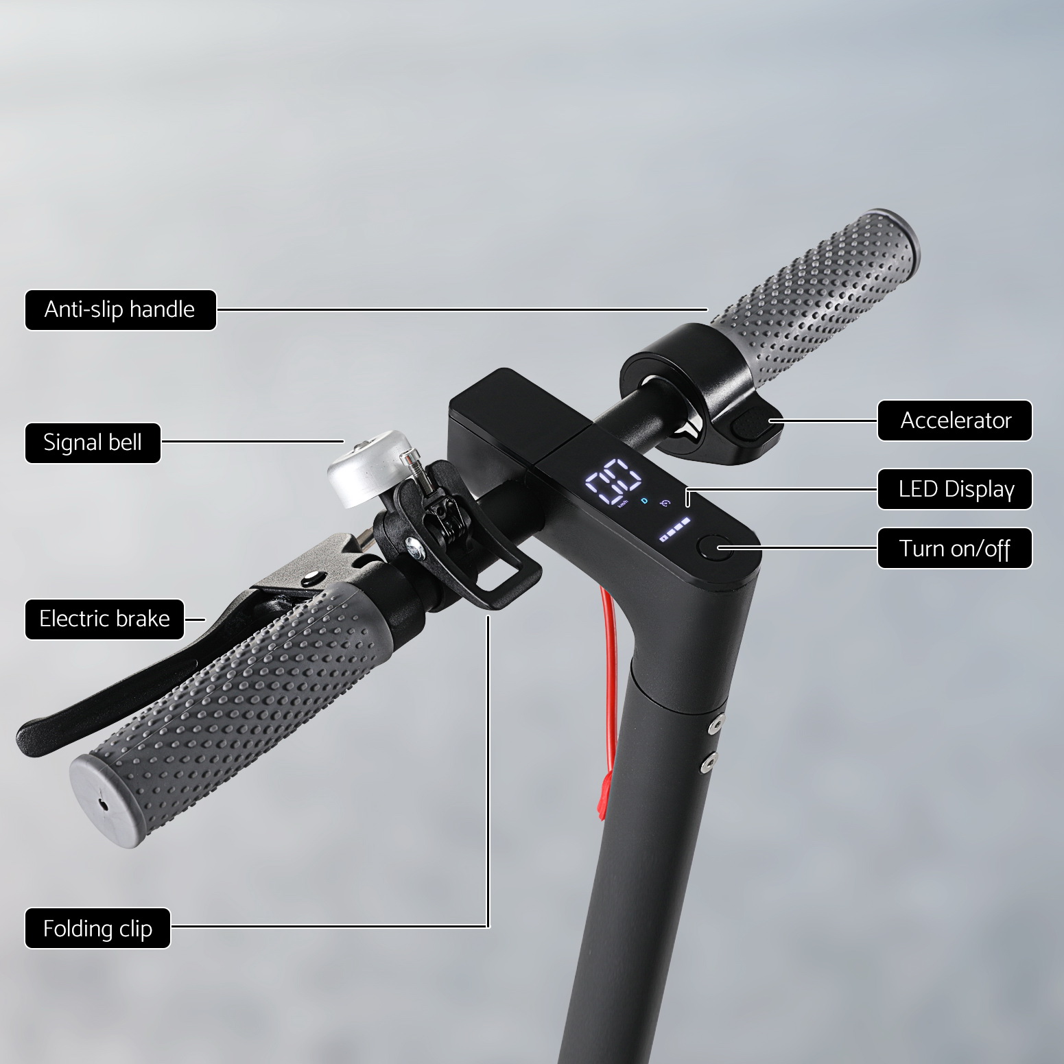 Electric Scooter 500W 25KM/H Folding Portable Riding For Adults Commuter Black - Image 6