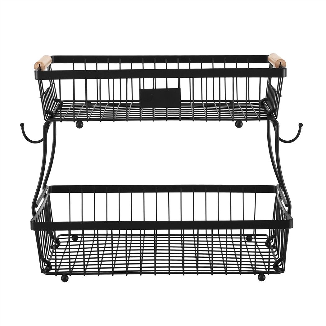 5-Star Chef 2 Tier Fruit Basket Bowl Detachable Kitchen Food Storage Stand - Image 3