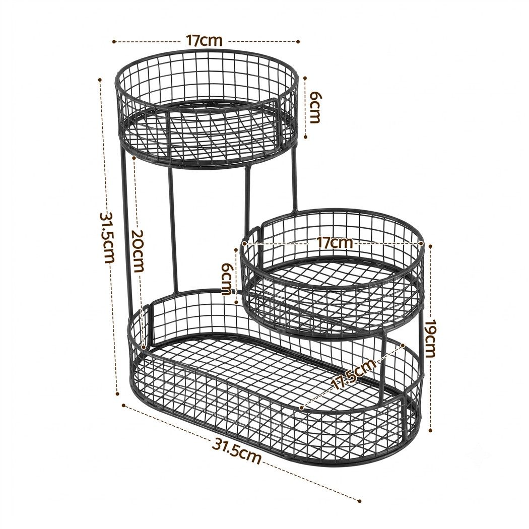 5-Star Chef Fruit Basket Bowl Space Saving Kitchen Food Storage Organiser - Image 2