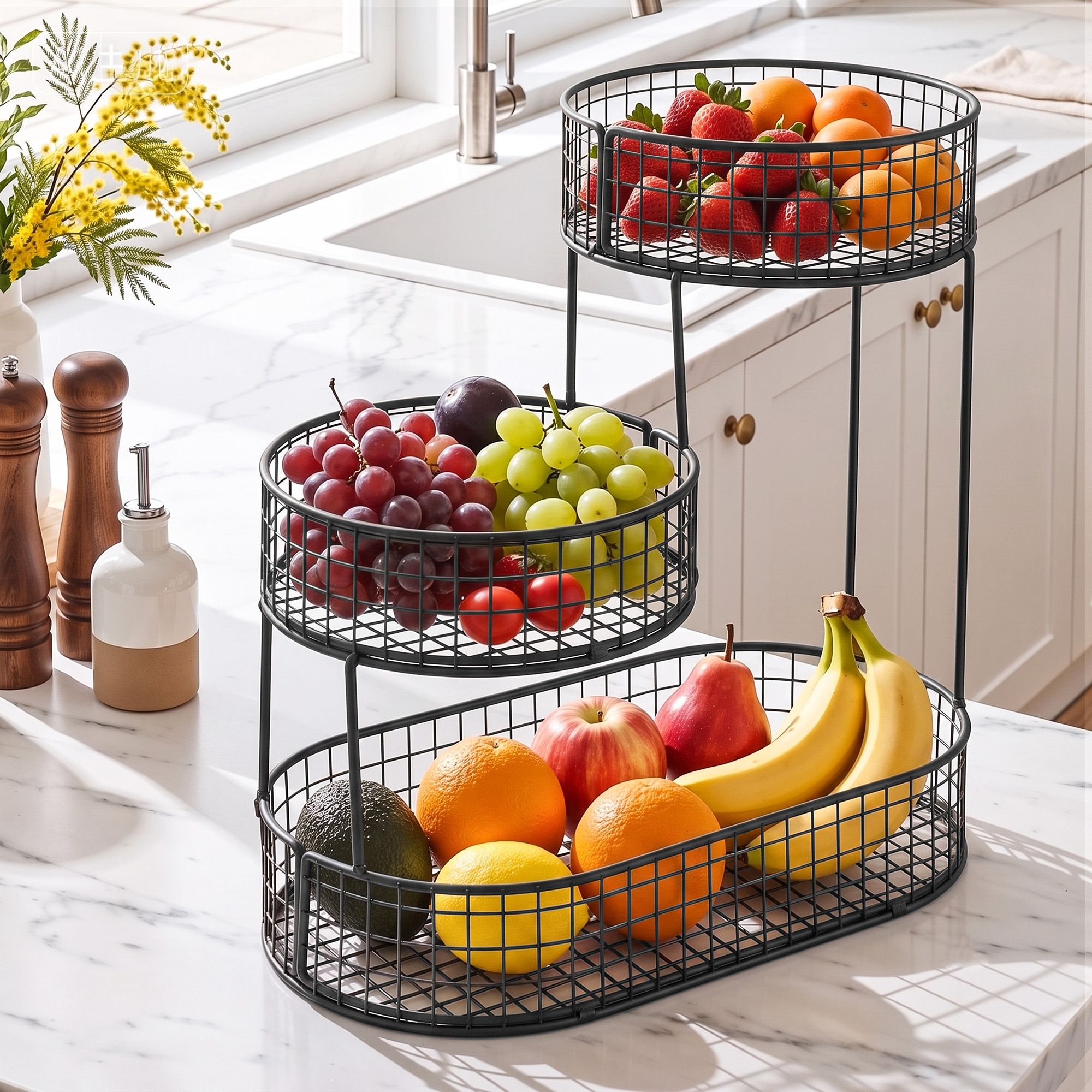5-Star Chef Fruit Basket Bowl Space Saving Kitchen Food Storage Organiser - Image 8