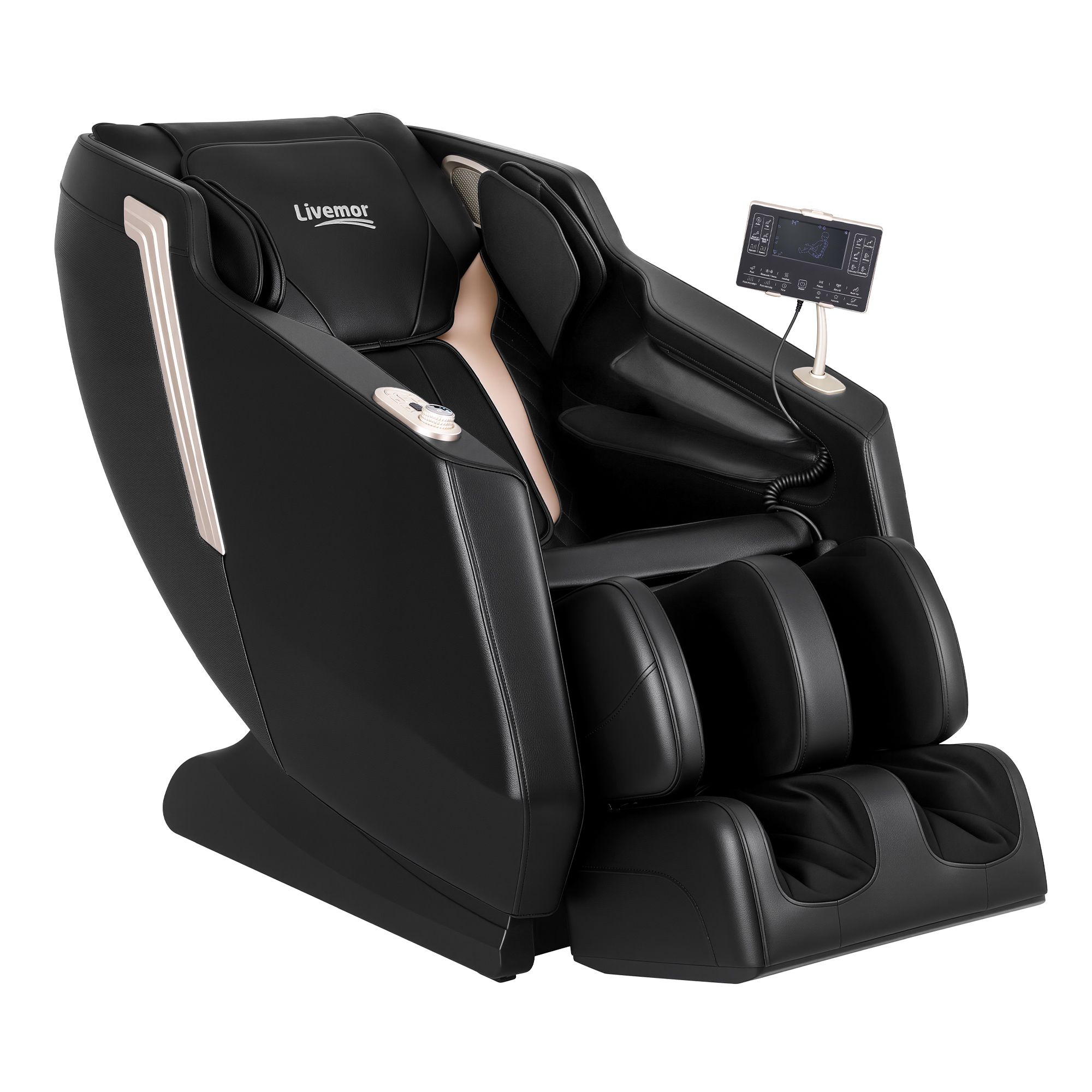 Livemor Flex Massage Chair Full Body with Heat Zero Gravity Recliner, 24 Airbags, Foot Massage, 6 Auto Programs, Voice Control, Bluetooth Speakers, Screen Control, Extendable Footrest - Image 1