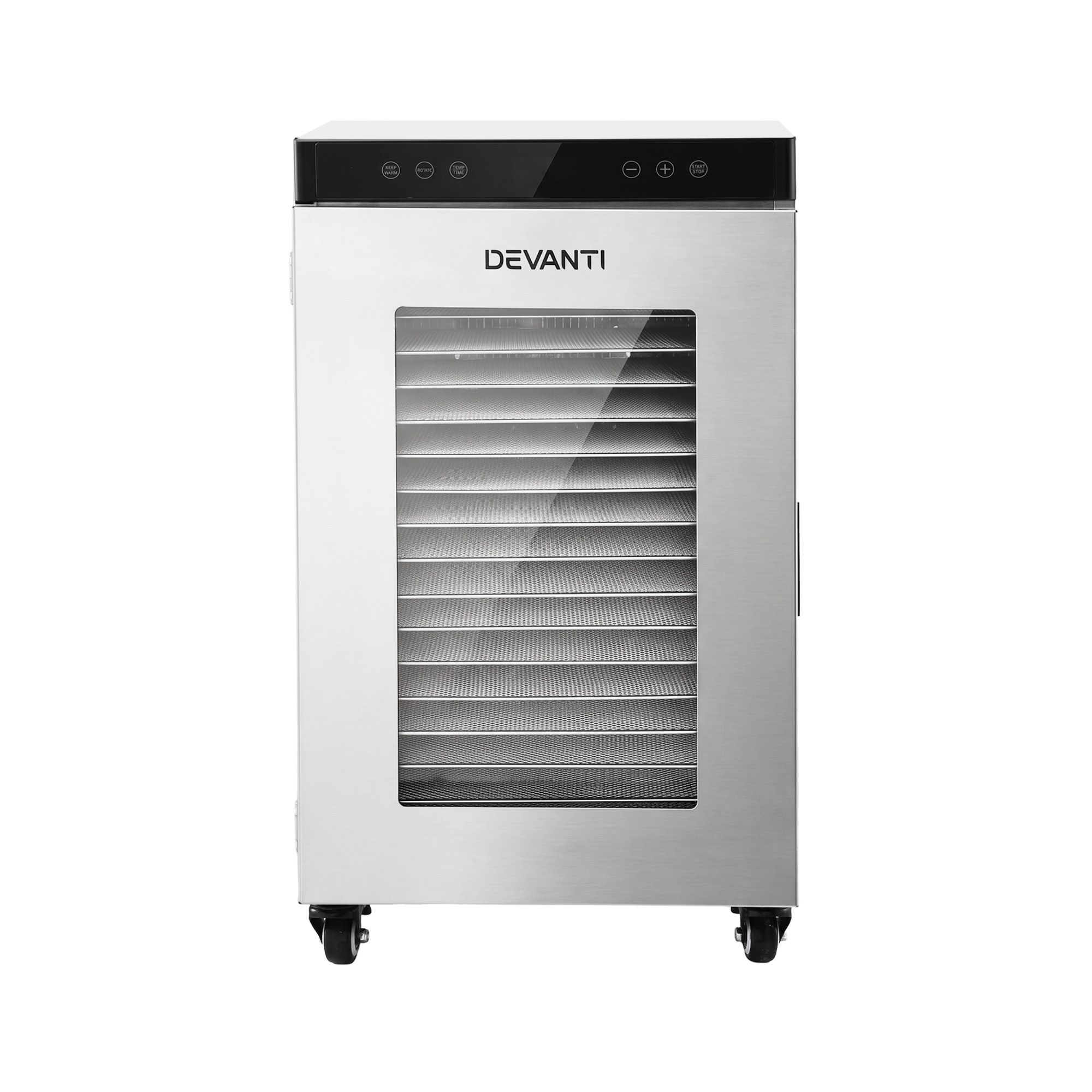 Devanti Food Dehydrator Stainless Steel Fruit Dryer 16 Tray Silver - Image 3