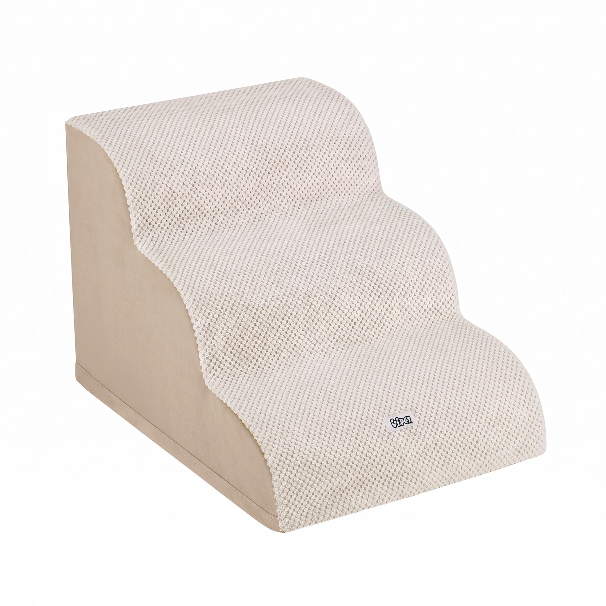 i.Pet Dog Ramp Washable Cover Stairs for Bed Sofa Foam Step Ladder 3 Tier Beige - Image 4