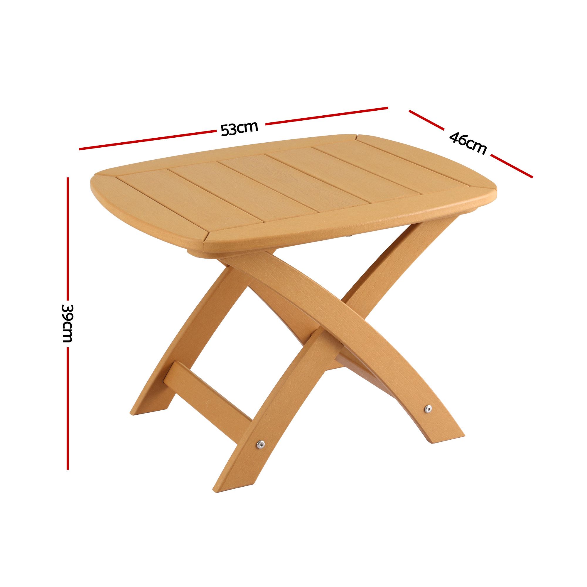 Gardeon Outdoor Coffee Side Table HDPE Desk Indoor Patio Furniture Garden Natural - Image 2