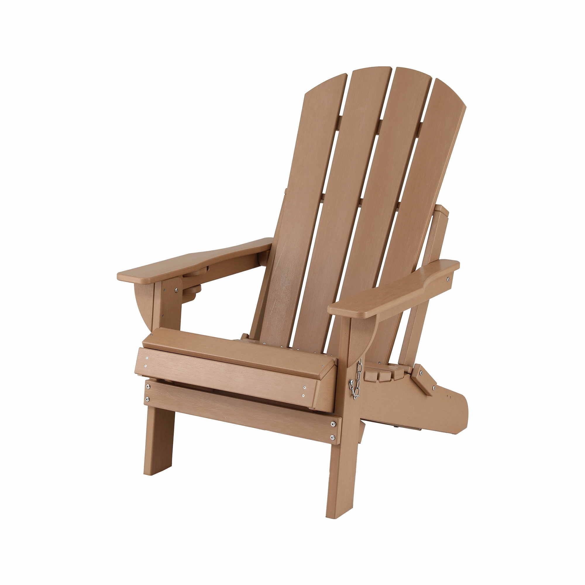 Gardeon Folding Sun Lounger Adirondack Chair Outdoor Lounge Setting HDPE Recliner Footrest Khaki - Image 3