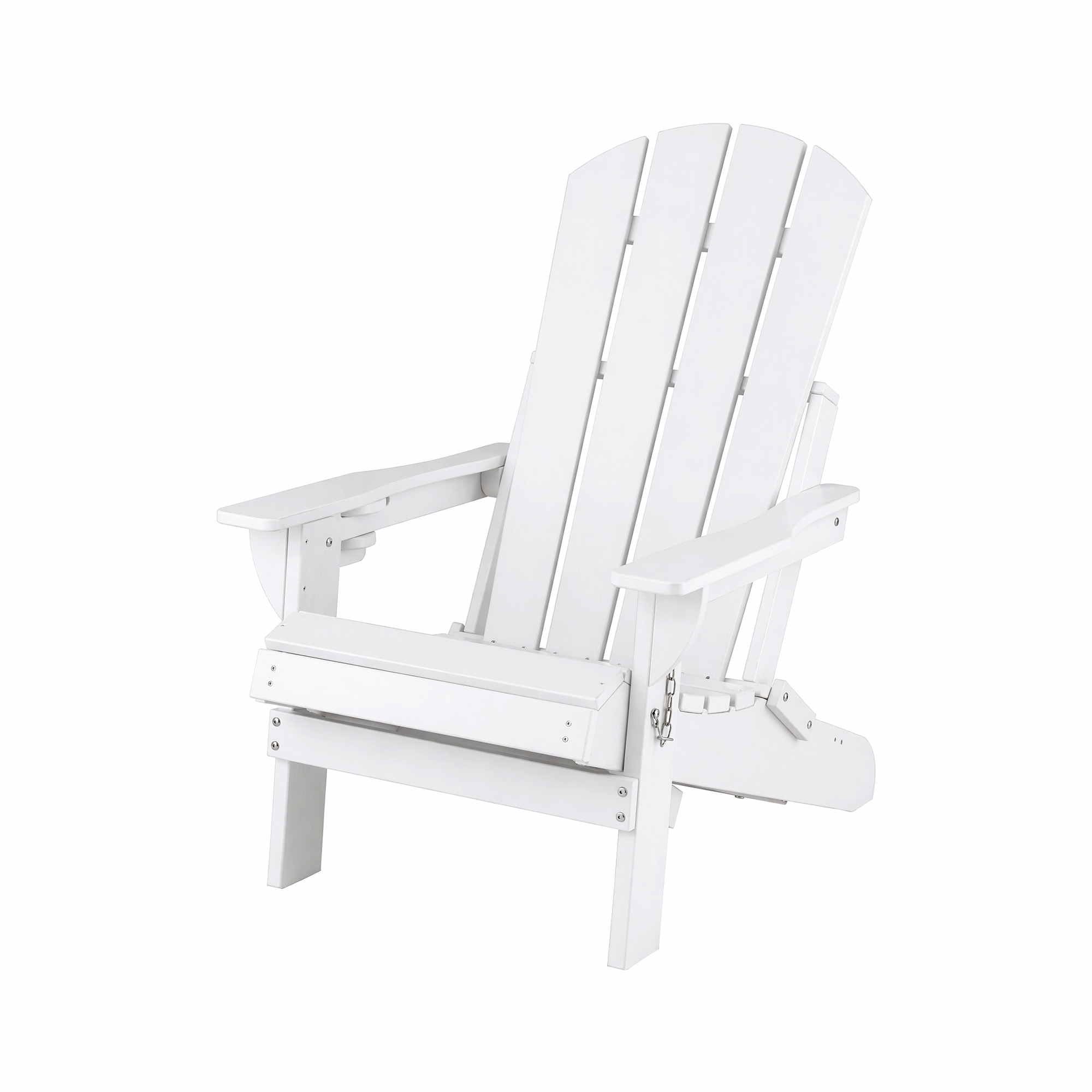 Gardeon Folding Sun Lounger Adirondack Chair Outdoor Lounge Setting HDPE Recliner Footrest White - Image 3