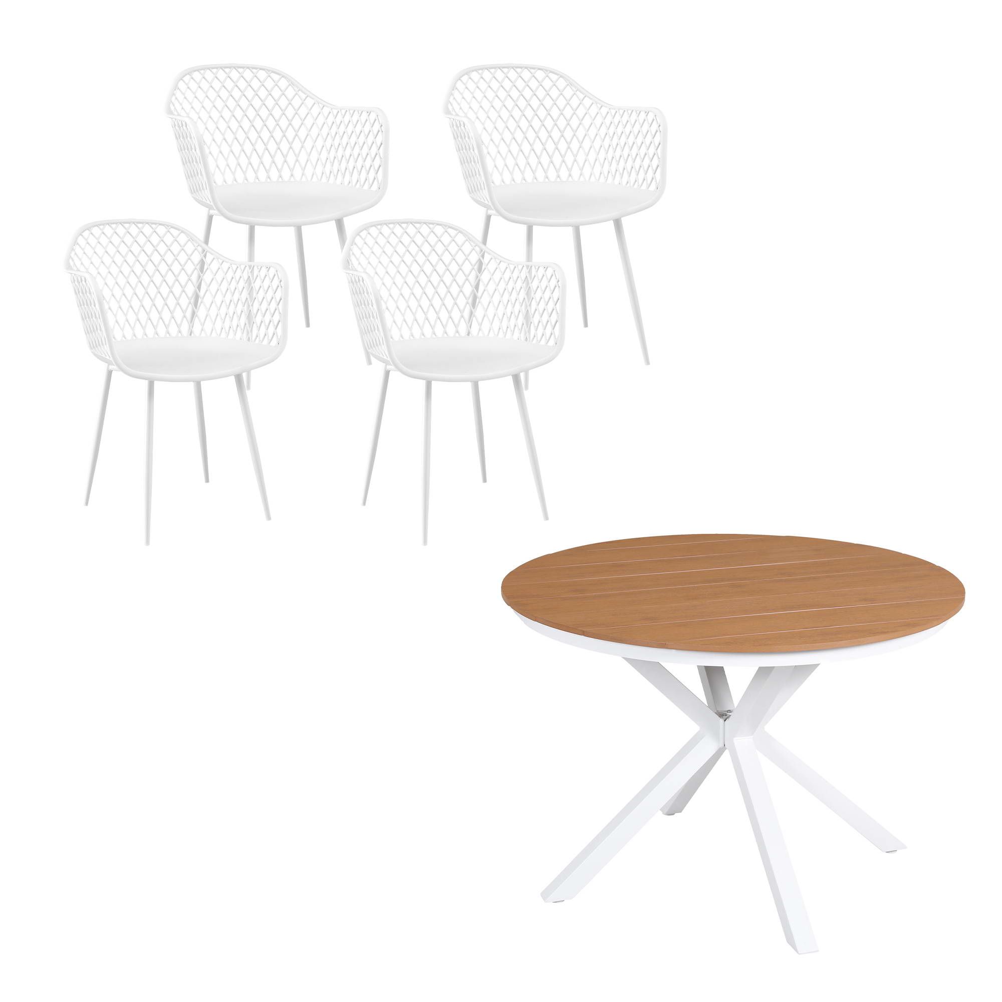 Gardeon 5PCS Outdoor Dining Set Table and Chairs Patio Garden Furniture Diamond - Image 3