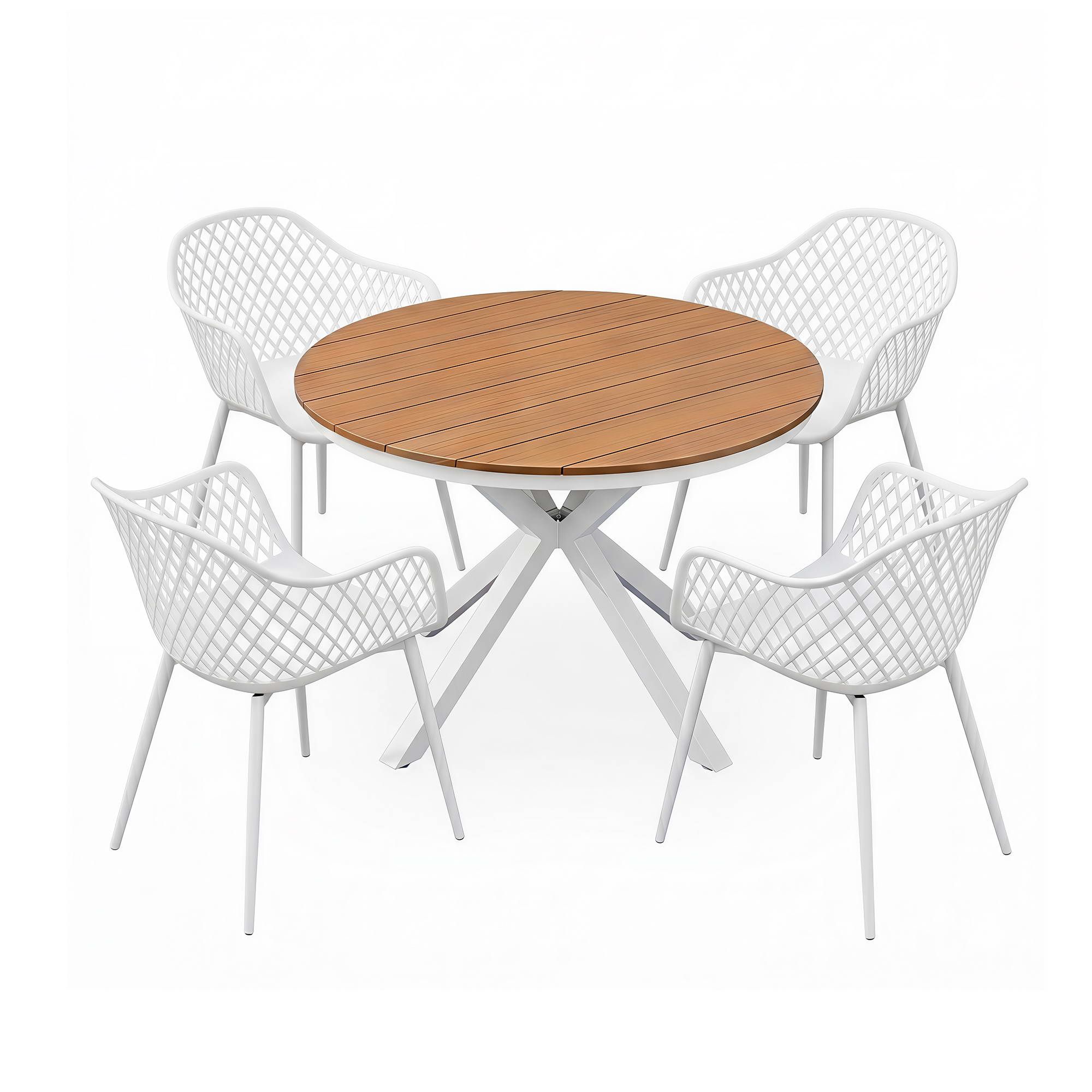 Gardeon 5PCS Outdoor Dining Set Table and Chairs Patio Garden Furniture Diamond - Image 8
