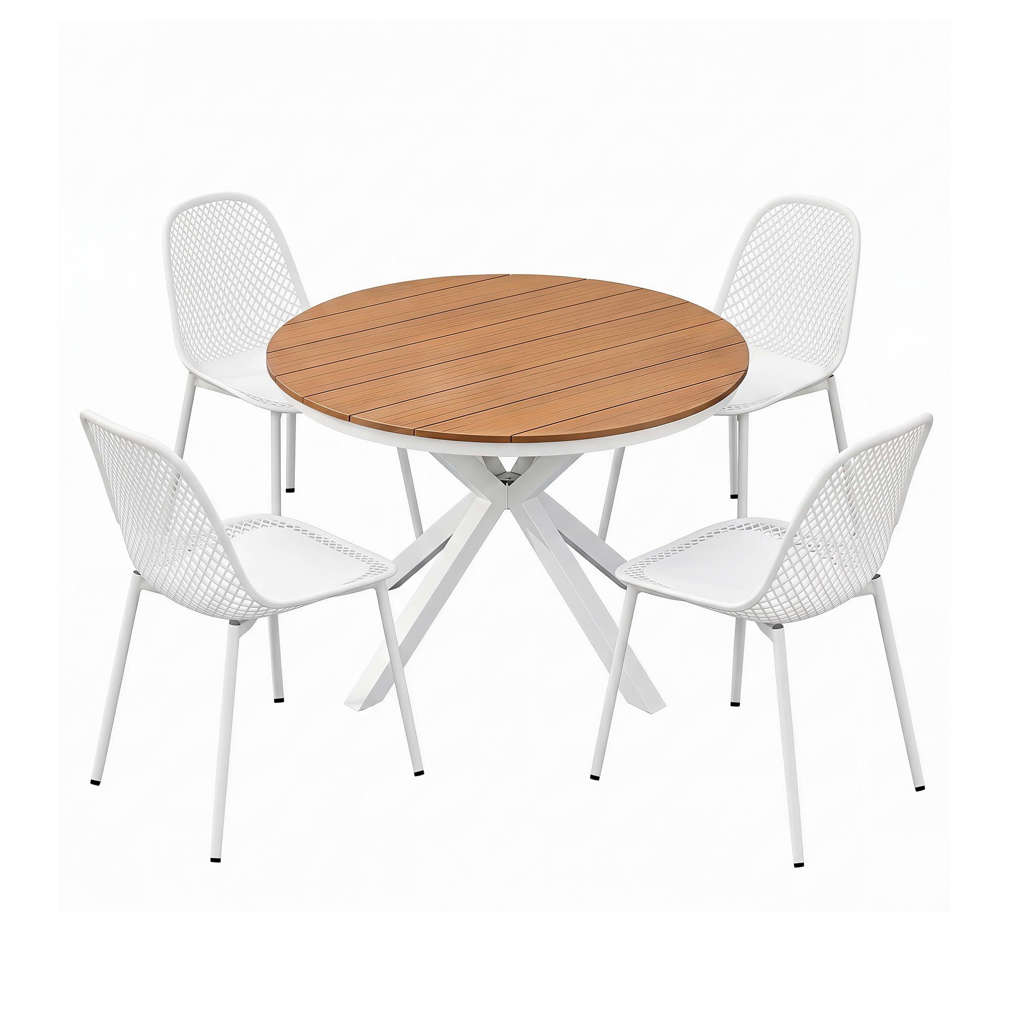 Gardeon 5PCS Outdoor Dining Set Table and Chairs Patio Garden Furniture Lattice - Image 8