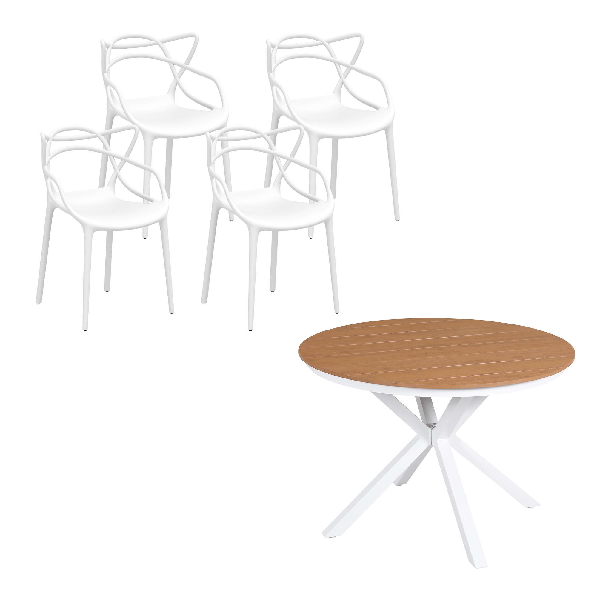 Gardeon 5PCS Outdoor Dining Set Table and Chairs Patio Garden Furniture Entwine - Image 3