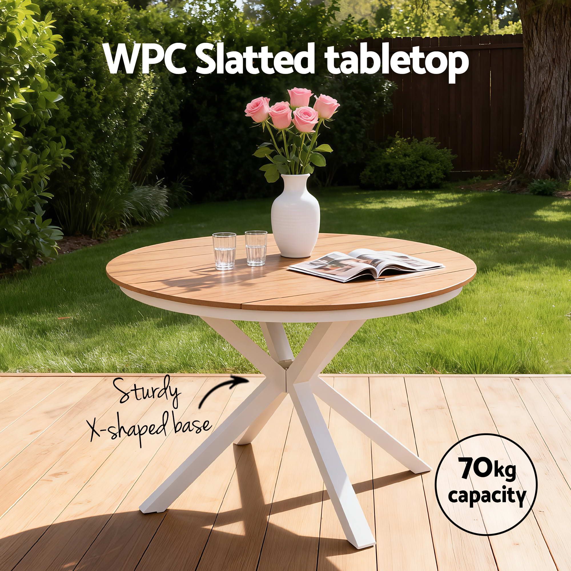 Gardeon 5PCS Outdoor Dining Set Table and Chairs Patio Garden Furniture Entwine - Image 6