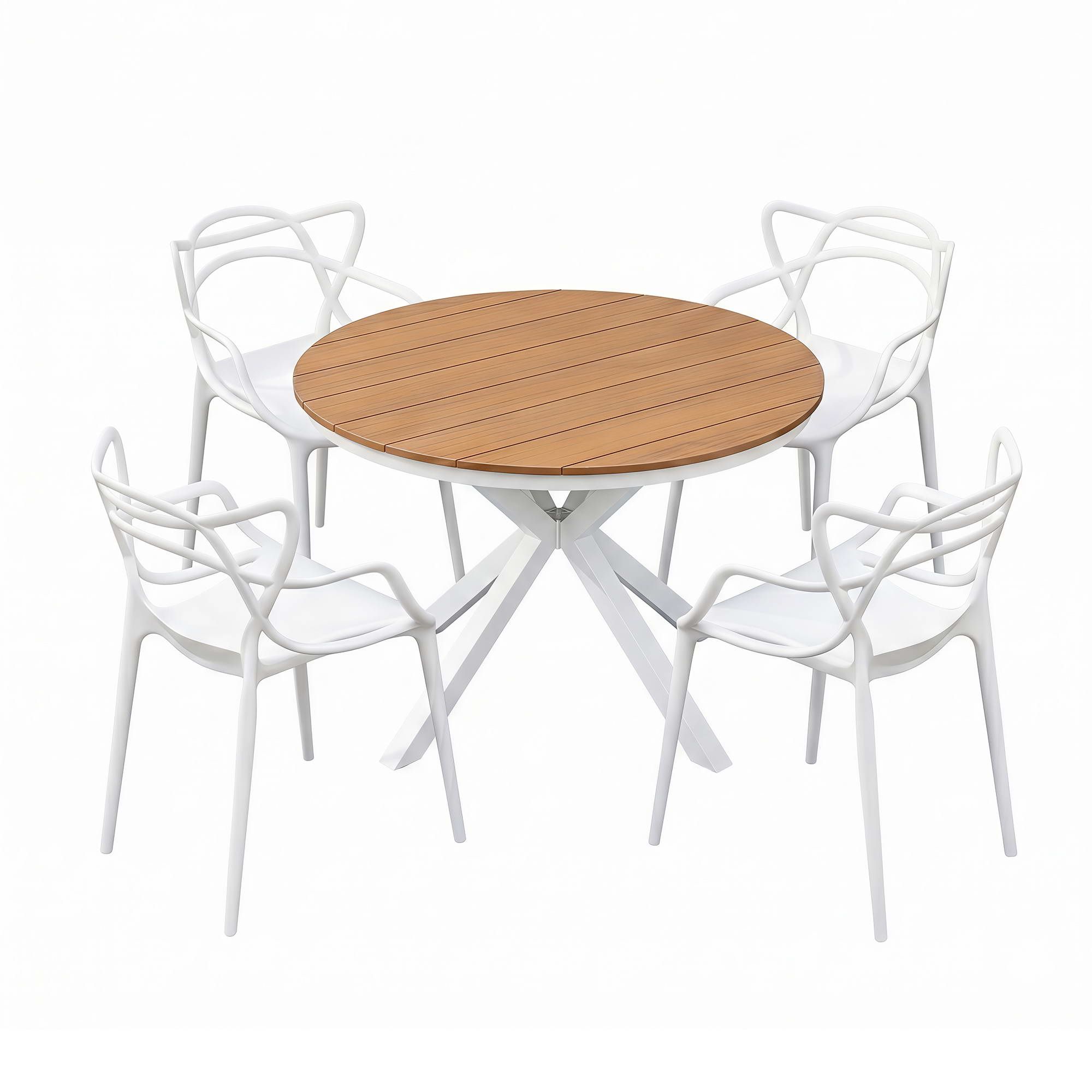 Gardeon 5PCS Outdoor Dining Set Table and Chairs Patio Garden Furniture Entwine - Image 8
