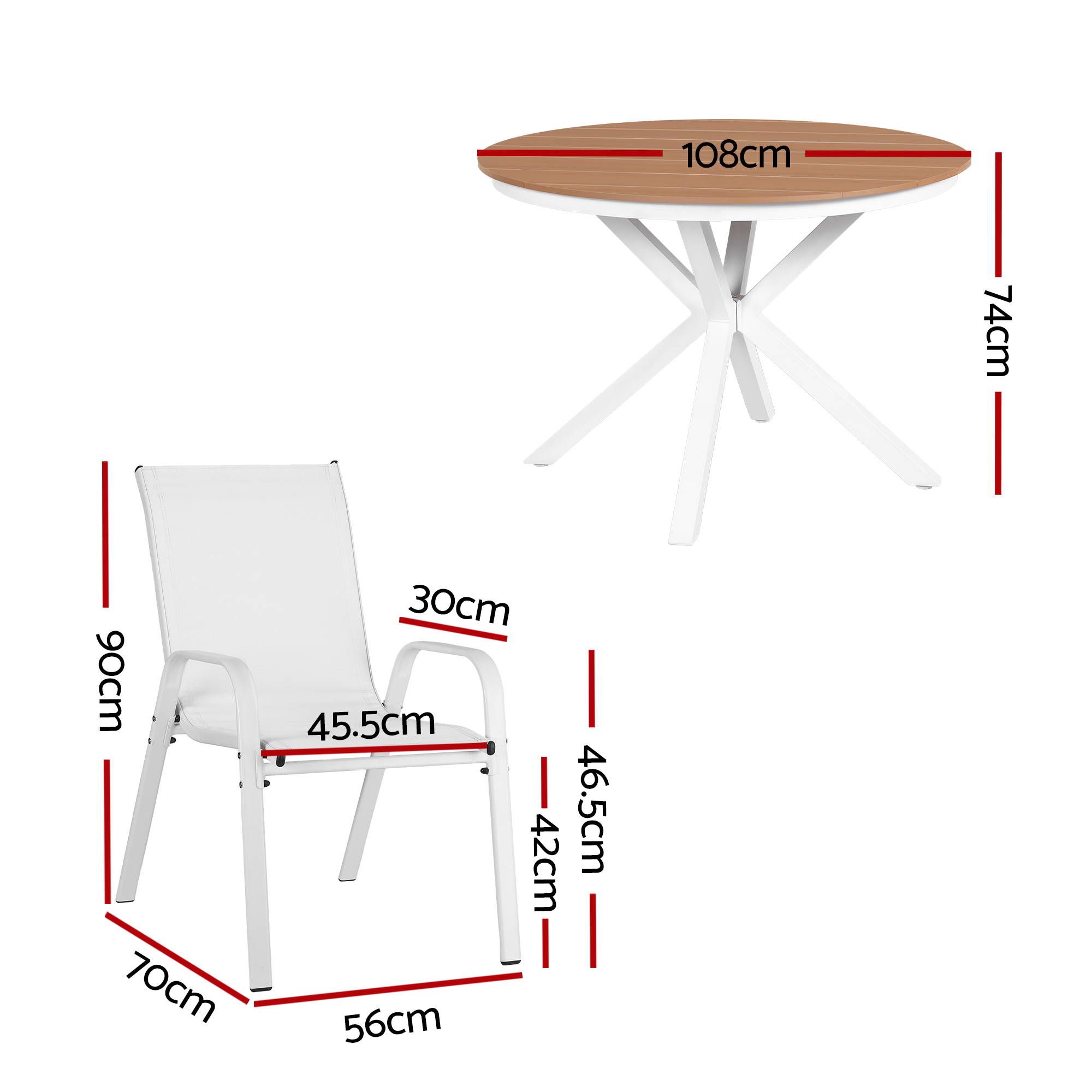Gardeon 7PCS Outdoor Dining Set Table and Chairs Patio Garden Furniture Steel - Image 2