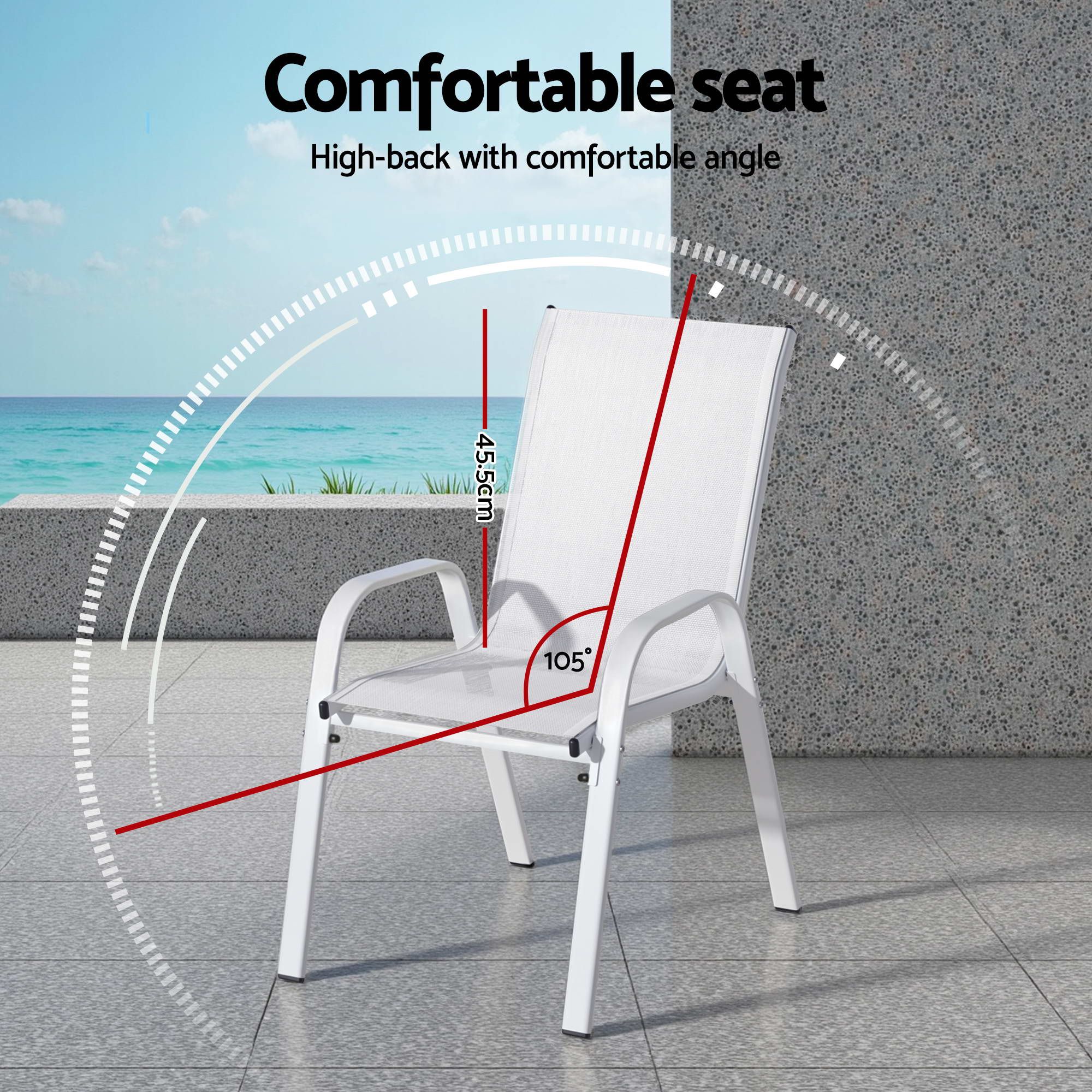Gardeon 7PCS Outdoor Dining Set Table and Chairs Patio Garden Furniture Steel - Image 5