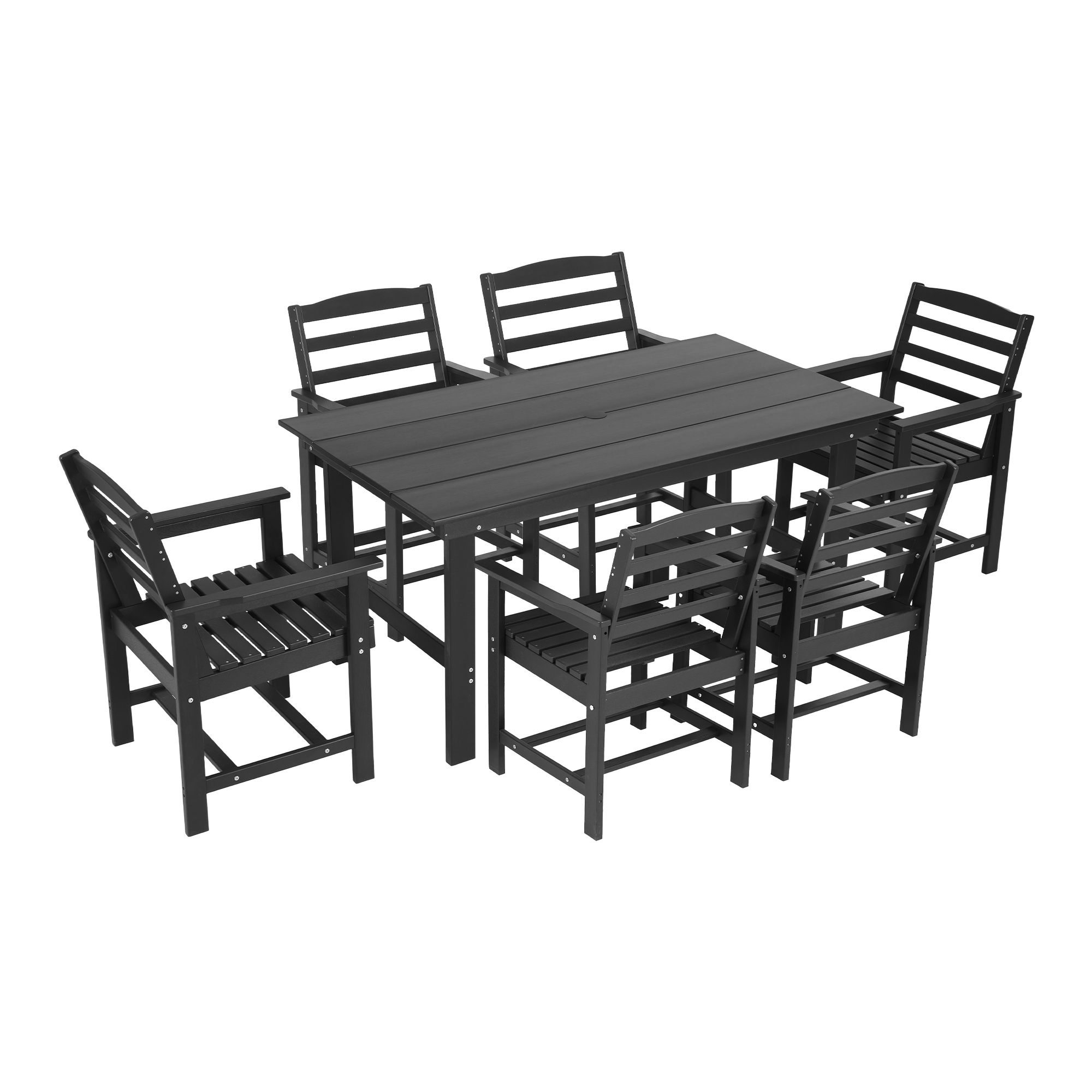 Gardeon 7 Piece Outdoor Dining Set Patio HDPE Table and Chairs Garden Furniture - Image 3