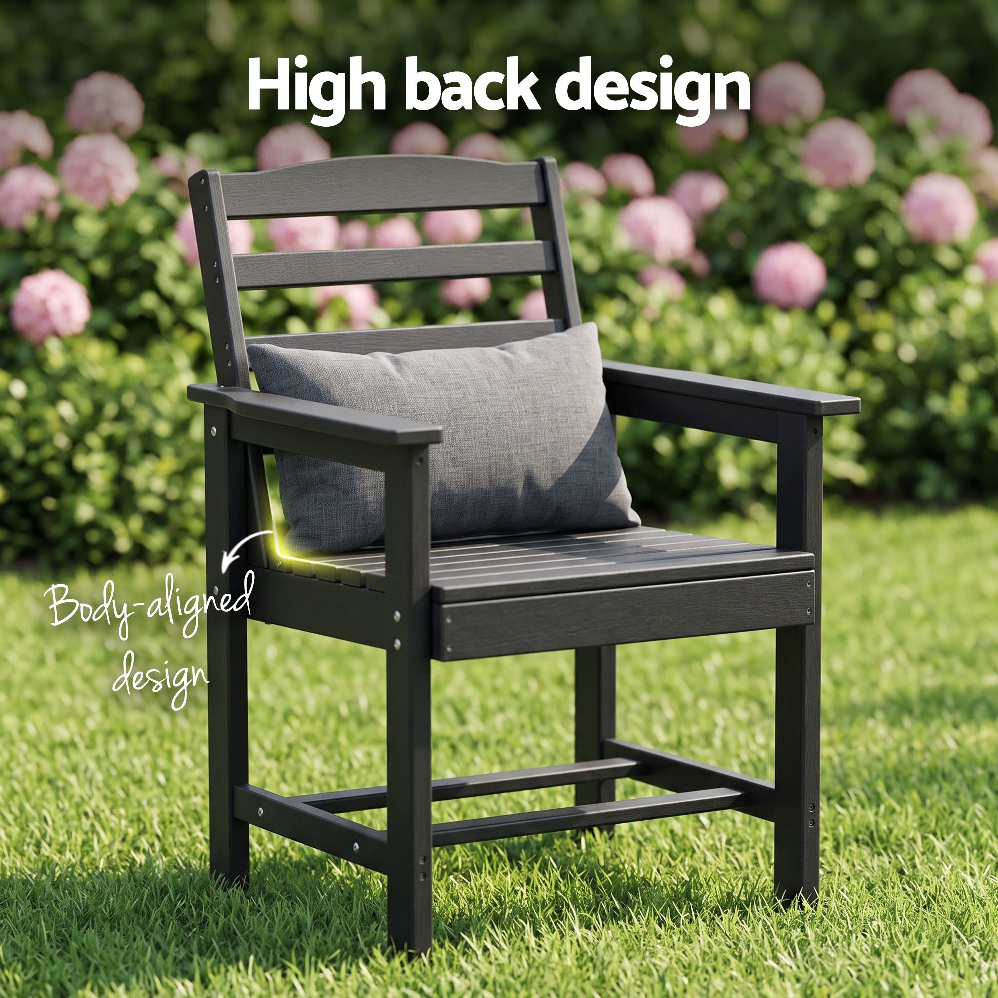 Gardeon 7 Piece Outdoor Dining Set Patio HDPE Table and Chairs Garden Furniture - Image 7