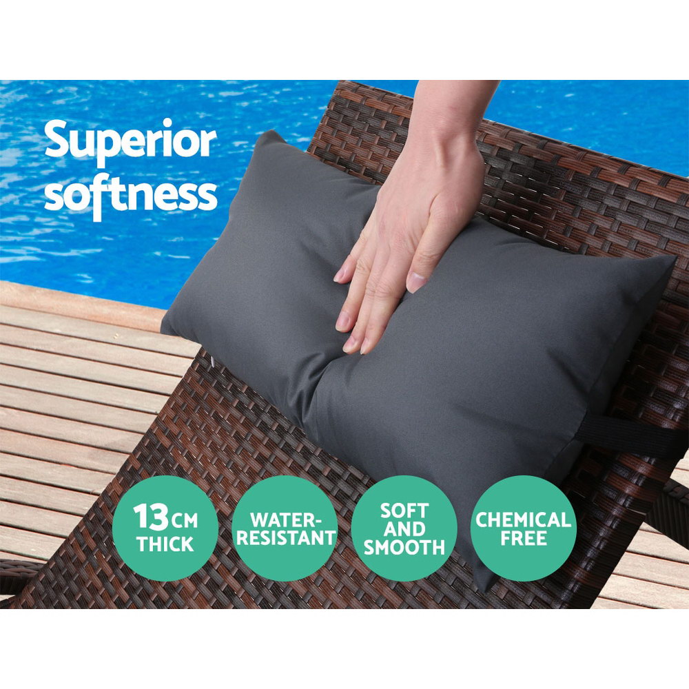 Gardeon Sun Lounge Wicker Lounger Outdoor Furniture Beach Chair Armrest Adjustable Brown - Image 6