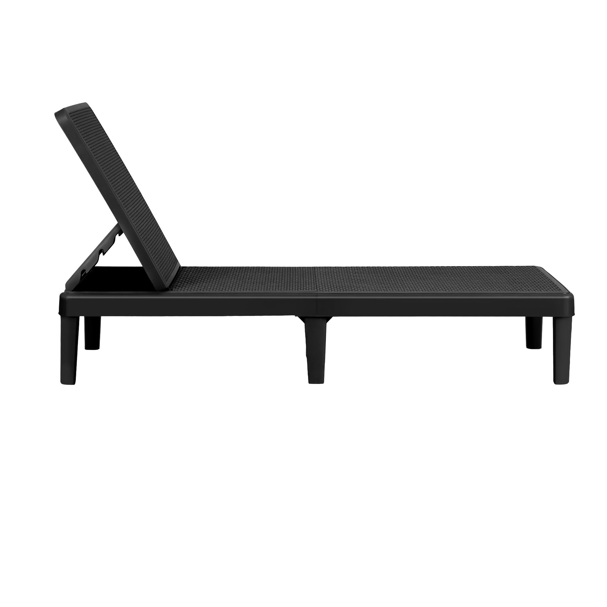 Gardeon Sun Lounge Adjustable Lounger Patio Outdoor Furniture Lightweight Black - Image 3