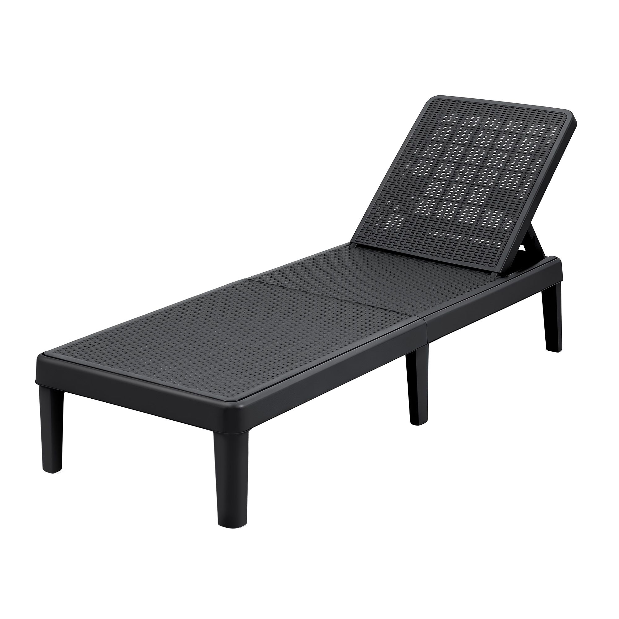 Gardeon Sun Lounge Adjustable Lounger Patio Outdoor Furniture Lightweight Black - Image 8