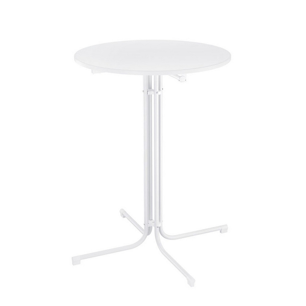 Gardeon Outdoor Bar Table Round Folding Desk Top 109cm Patio Furniture White - Image 1