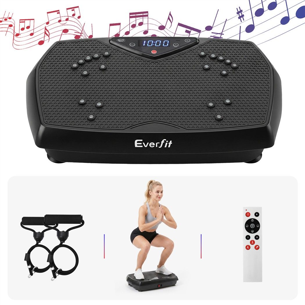 Everfit Vibration Plate Exercise Machine Full Body Shaker Workout Vibrate Fitness Platform with Bluetooth, 150KG Capacity, 150Speed Levels Vibrating Plate for Home Women Men, Black - Image 1