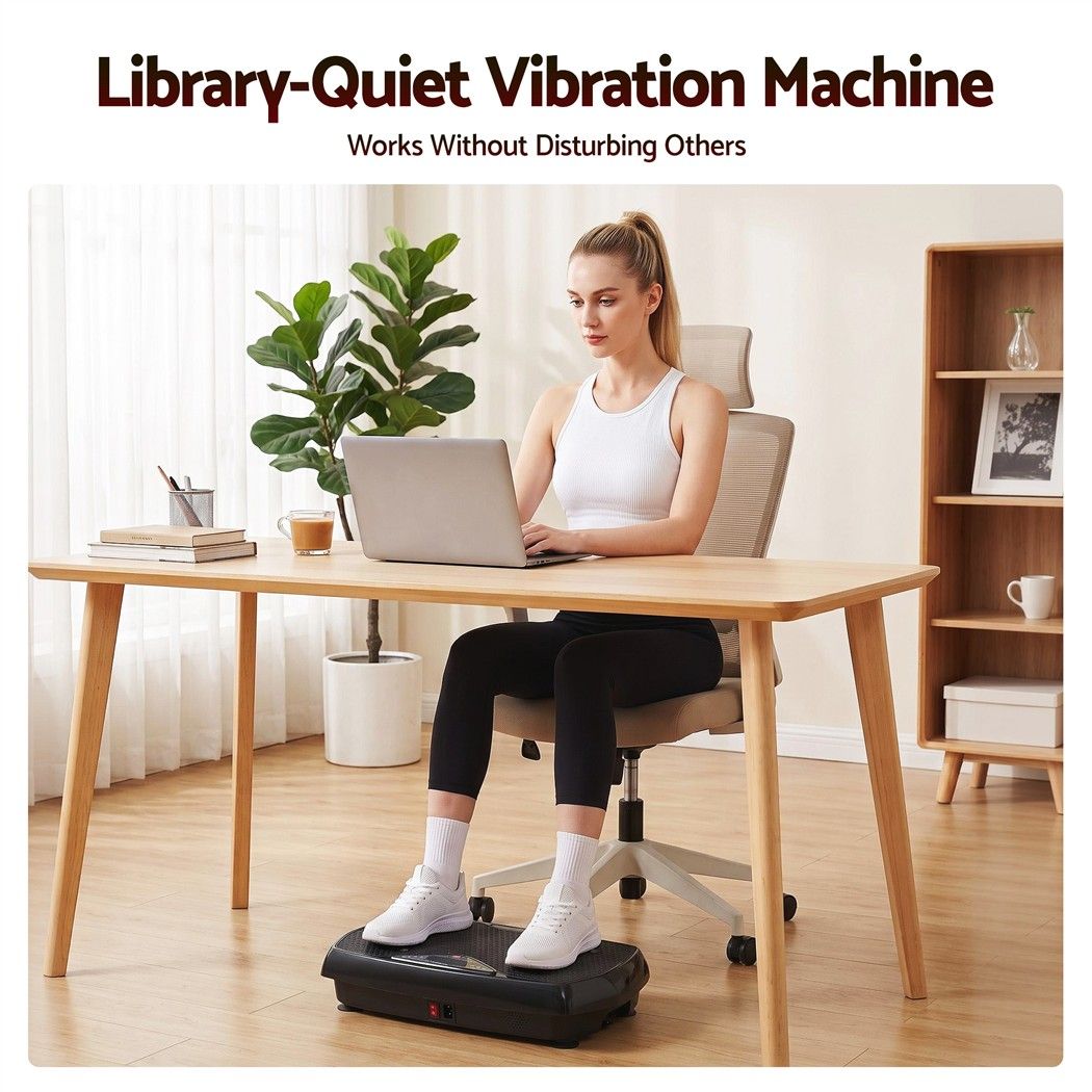 Everfit Vibration Plate Exercise Machine Full Body Shaker Workout Vibrate Fitness Platform with Bluetooth, 150KG Capacity, 150Speed Levels Vibrating Plate for Home Women Men, Black - Image 7